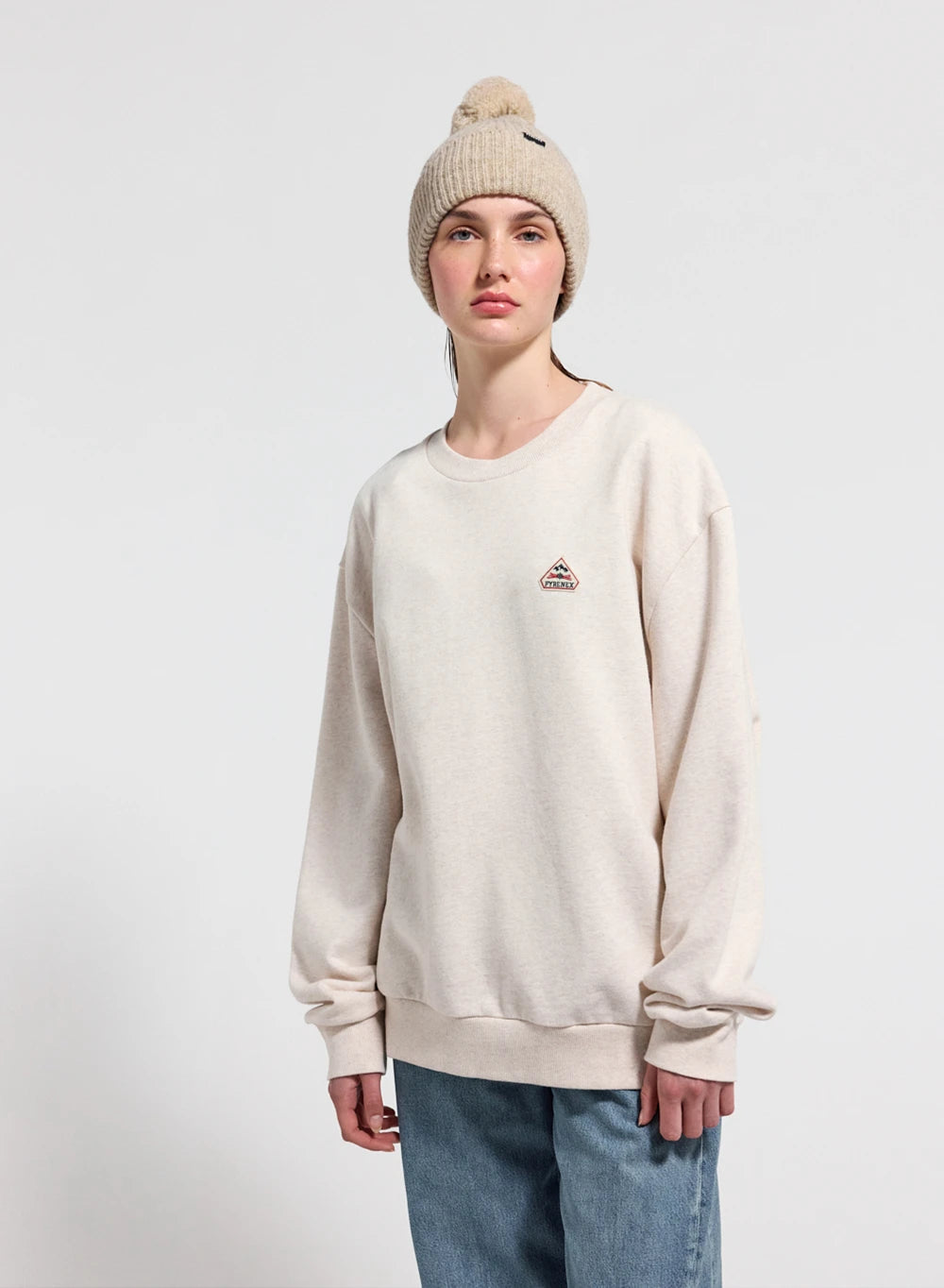 pyrenex-phase-sweat-col-rond-unisexe-coton-bio-cr-me image 2