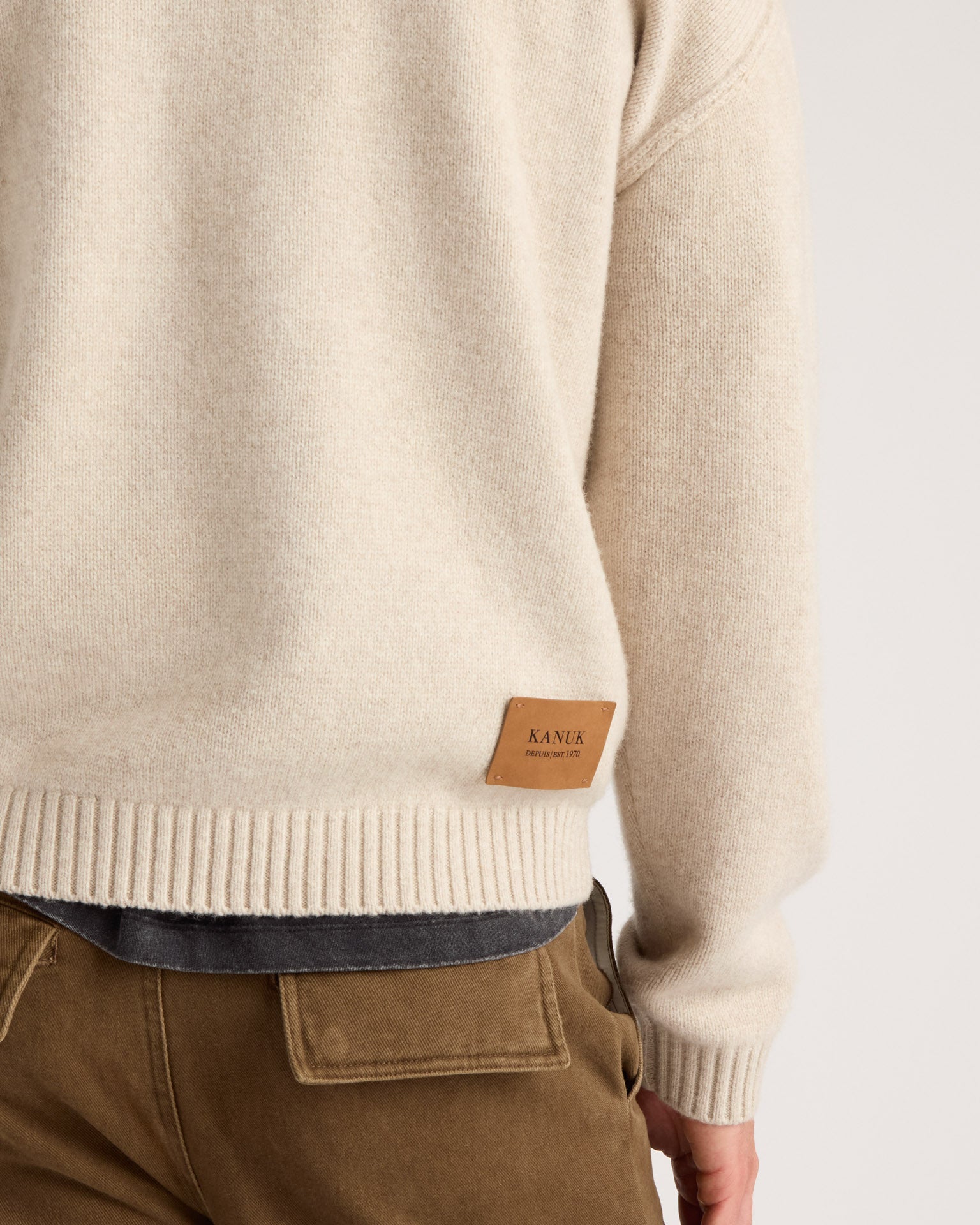 kanuk-flocon-pull-col-rond-logo-harfang-homme image 5