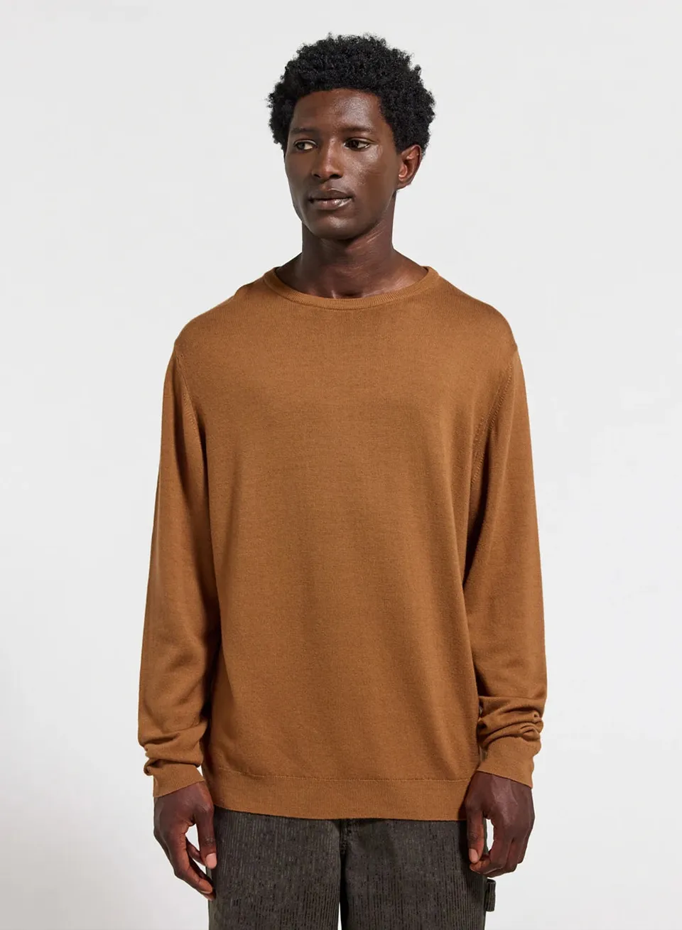 pull-col-rond-homme-pyrenex-omhet-marron-laine-m-rinos image 1