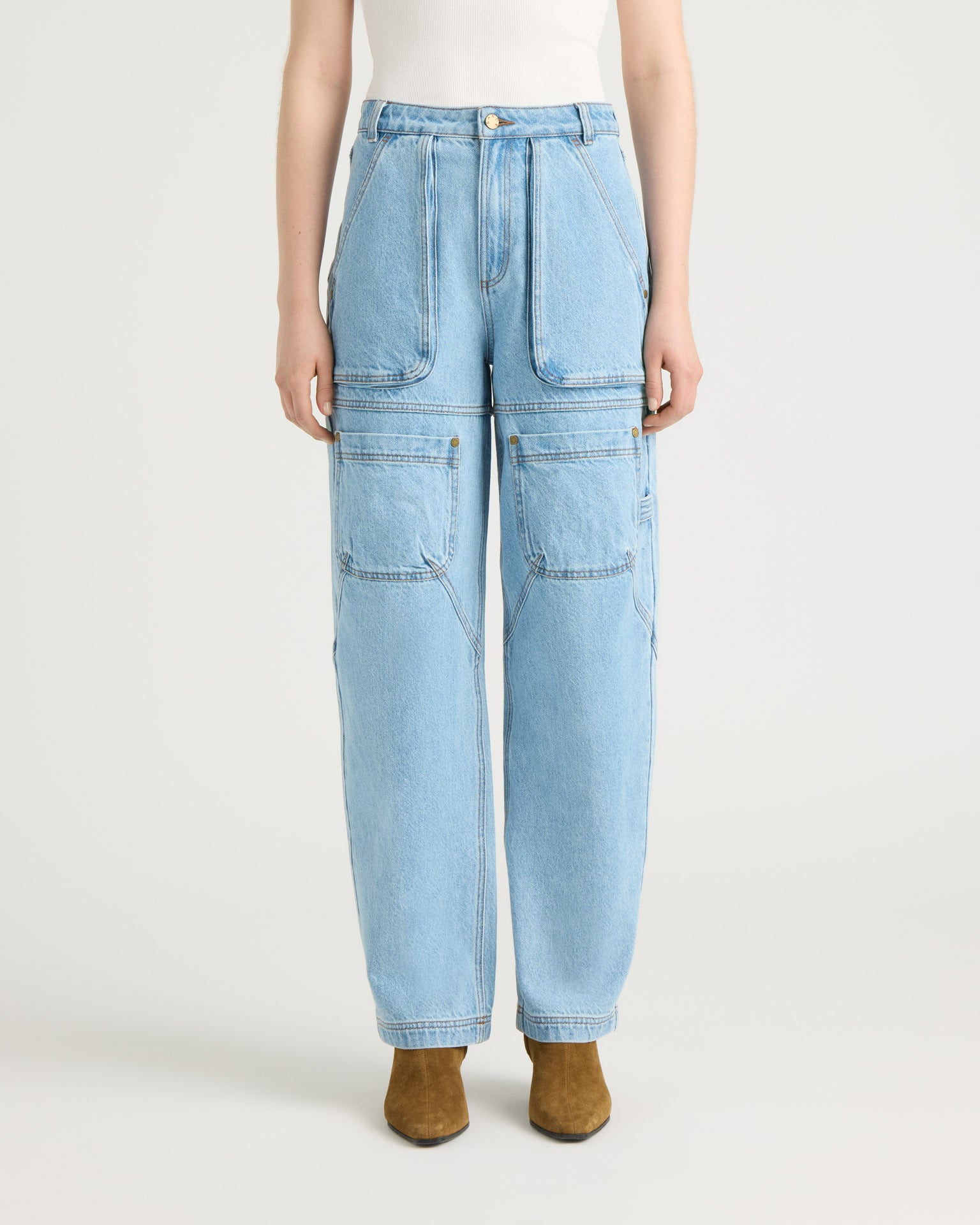 kanuk-kiamika-pantalon-cargo-en-denim-jambe-ballon-femme image 3