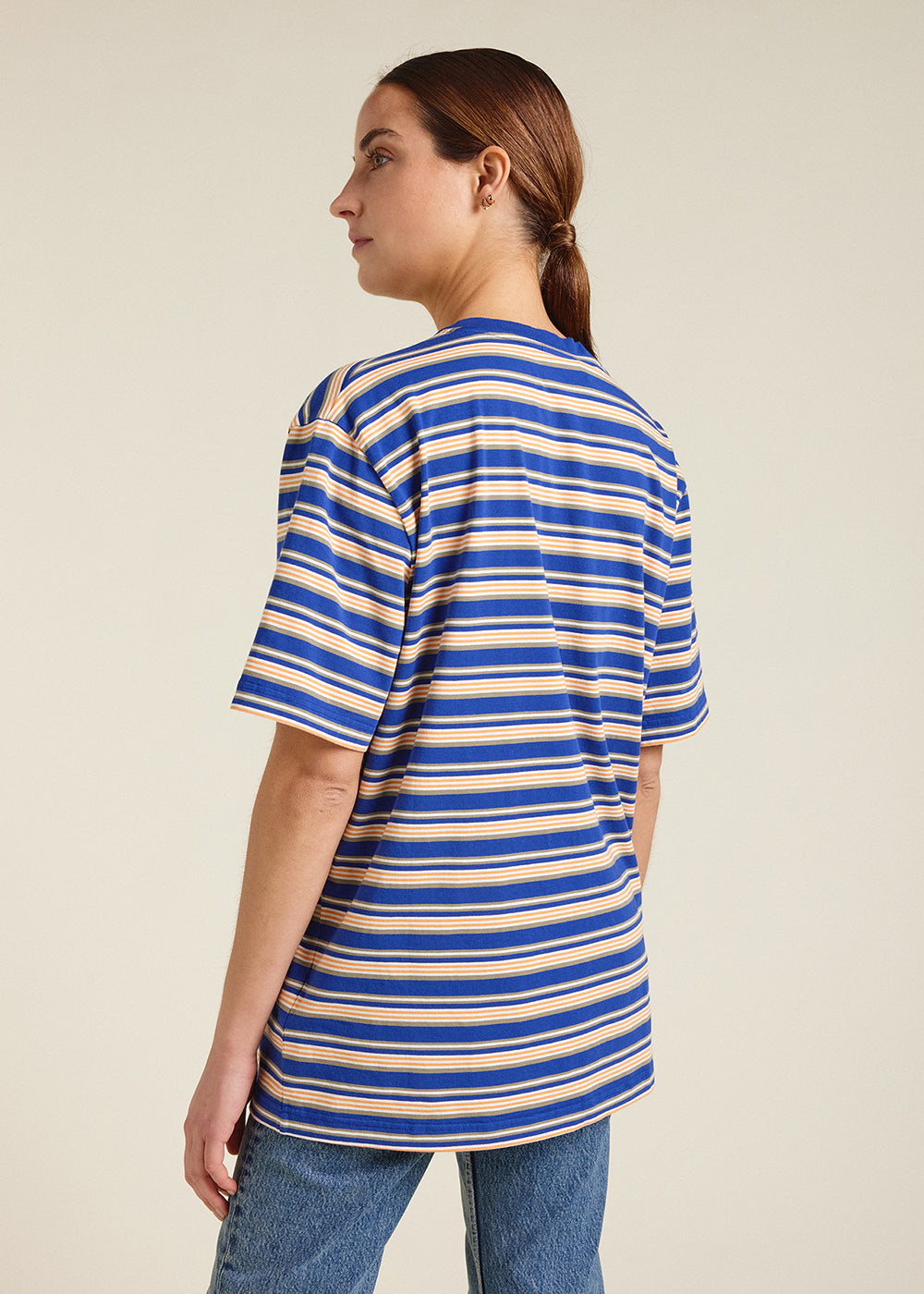 pyrenex-horizon-t-shirt-unisexe-rayures-coton-bio-blue-print image 5