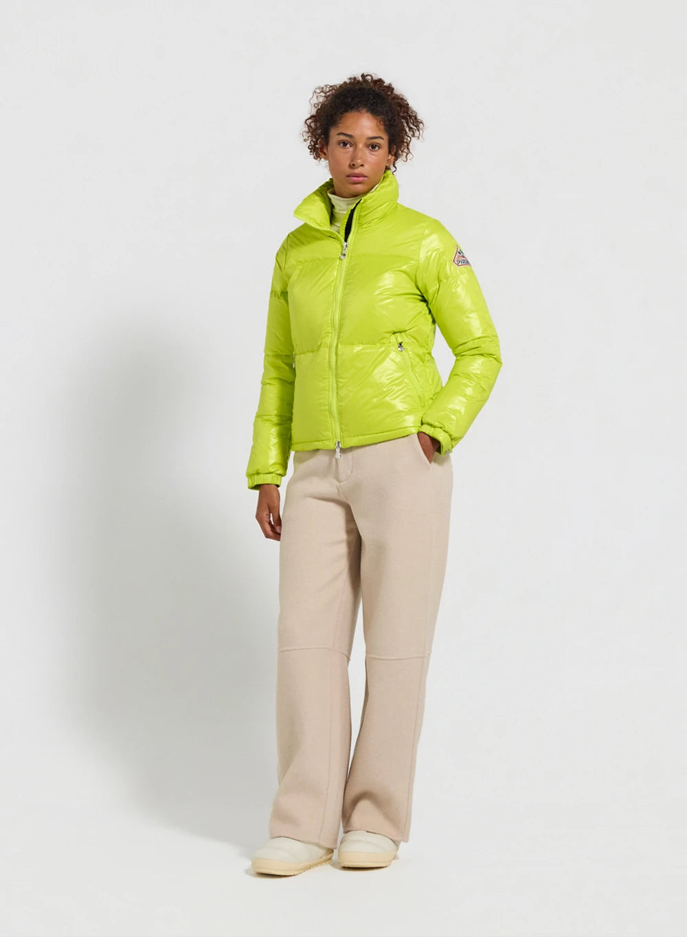 pyrenex-goldin-doudoune-courte-brillante-femme-jaune-citron image 2