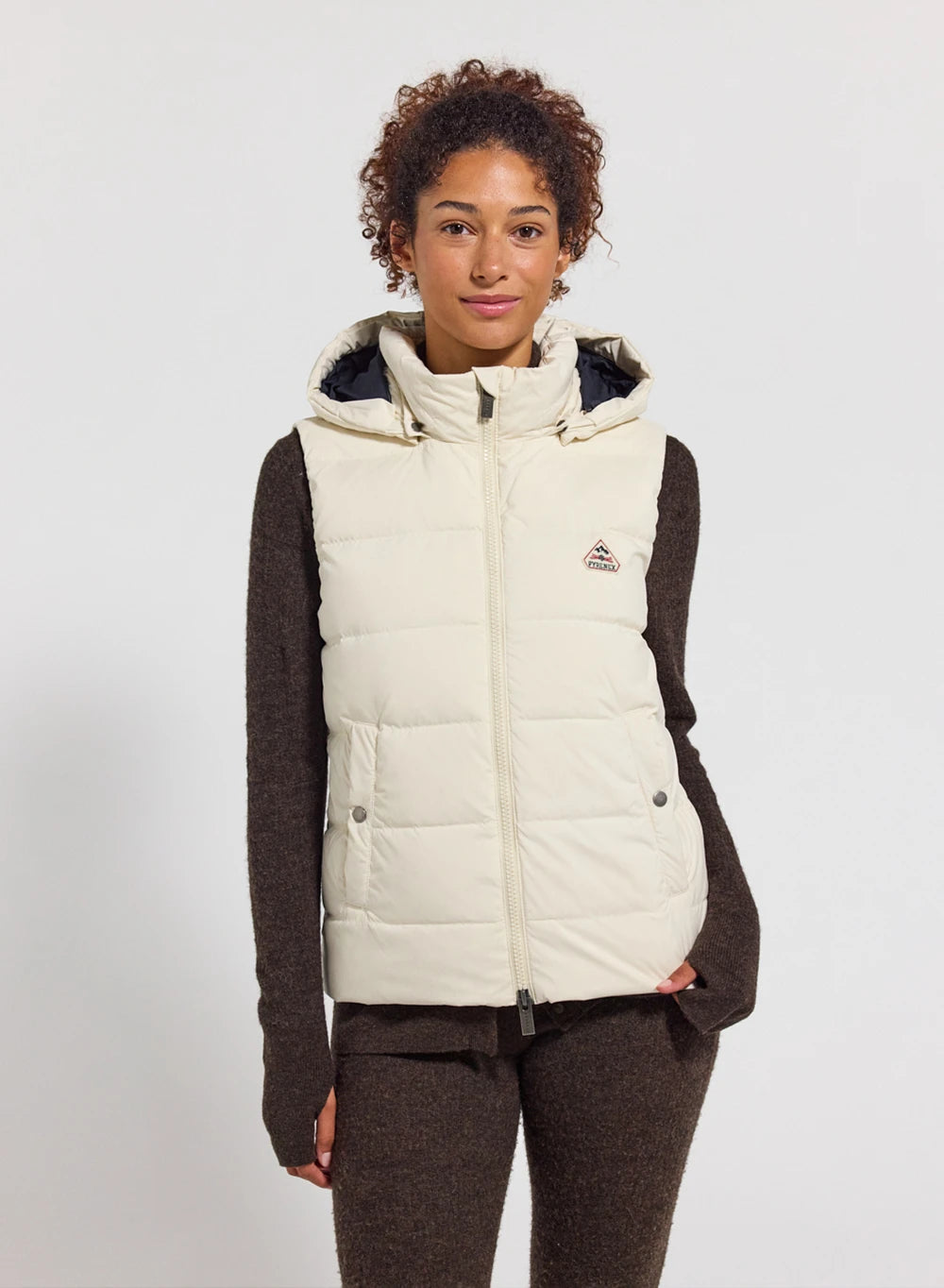 pyrenex-spoutnic-doudoune-sans-manches-femme-capuche-amovible-blanche image 1