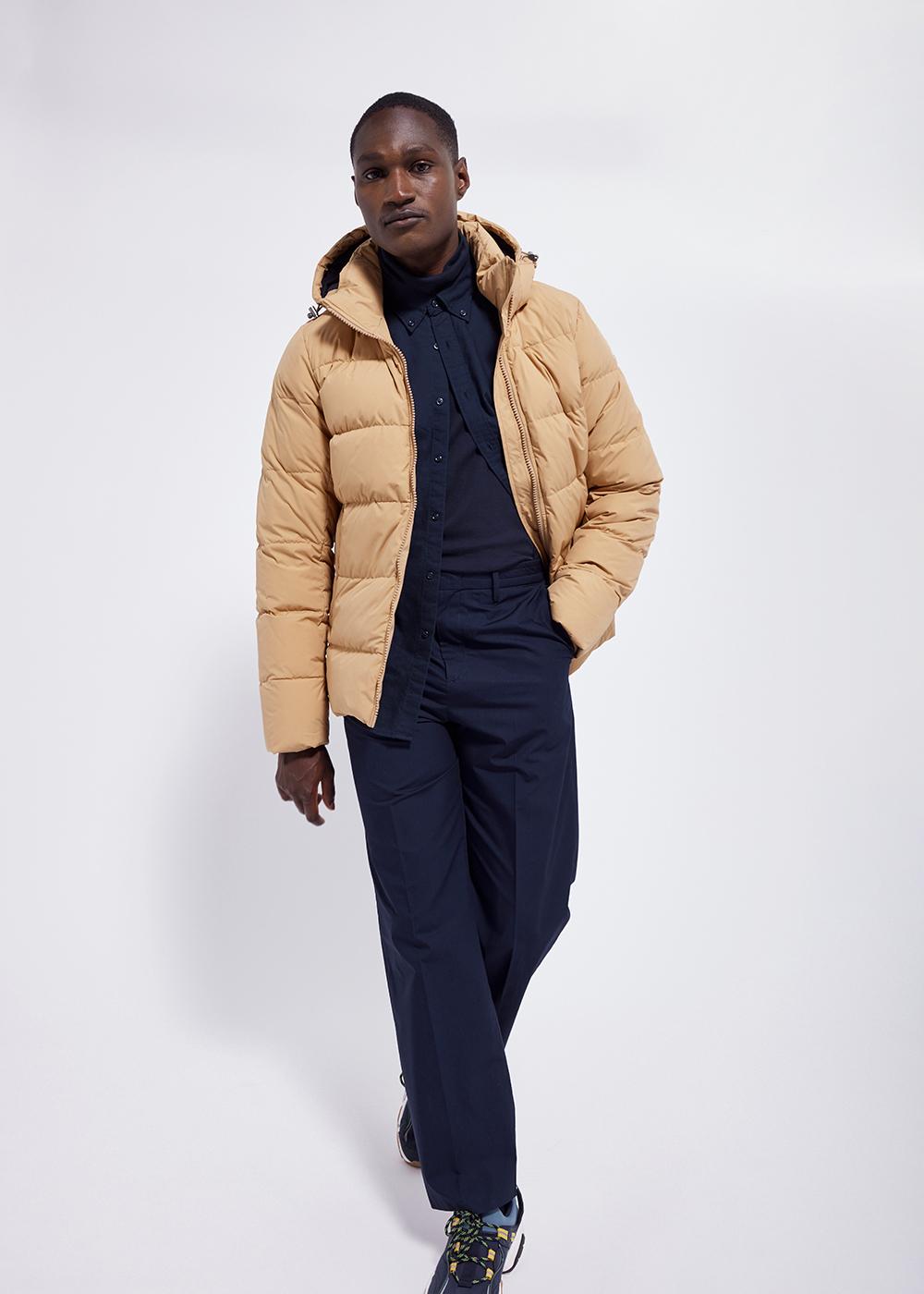 pyrenex-spoutnic-doudoune-homme-capuche-amovible-iced-coffee image 2