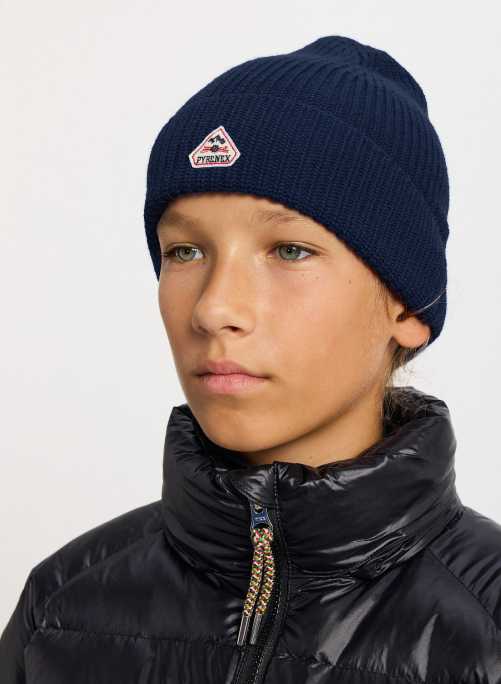 pyrenex-roki-bonnet-enfant-unisexe-laine-bleu-marine image 2