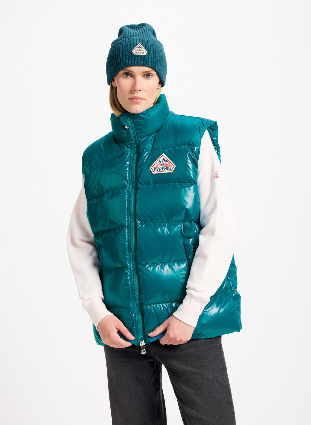 pyrenex-john-gilet-doudoune-sans-manche-unisexe-bleu-turquoise image 2