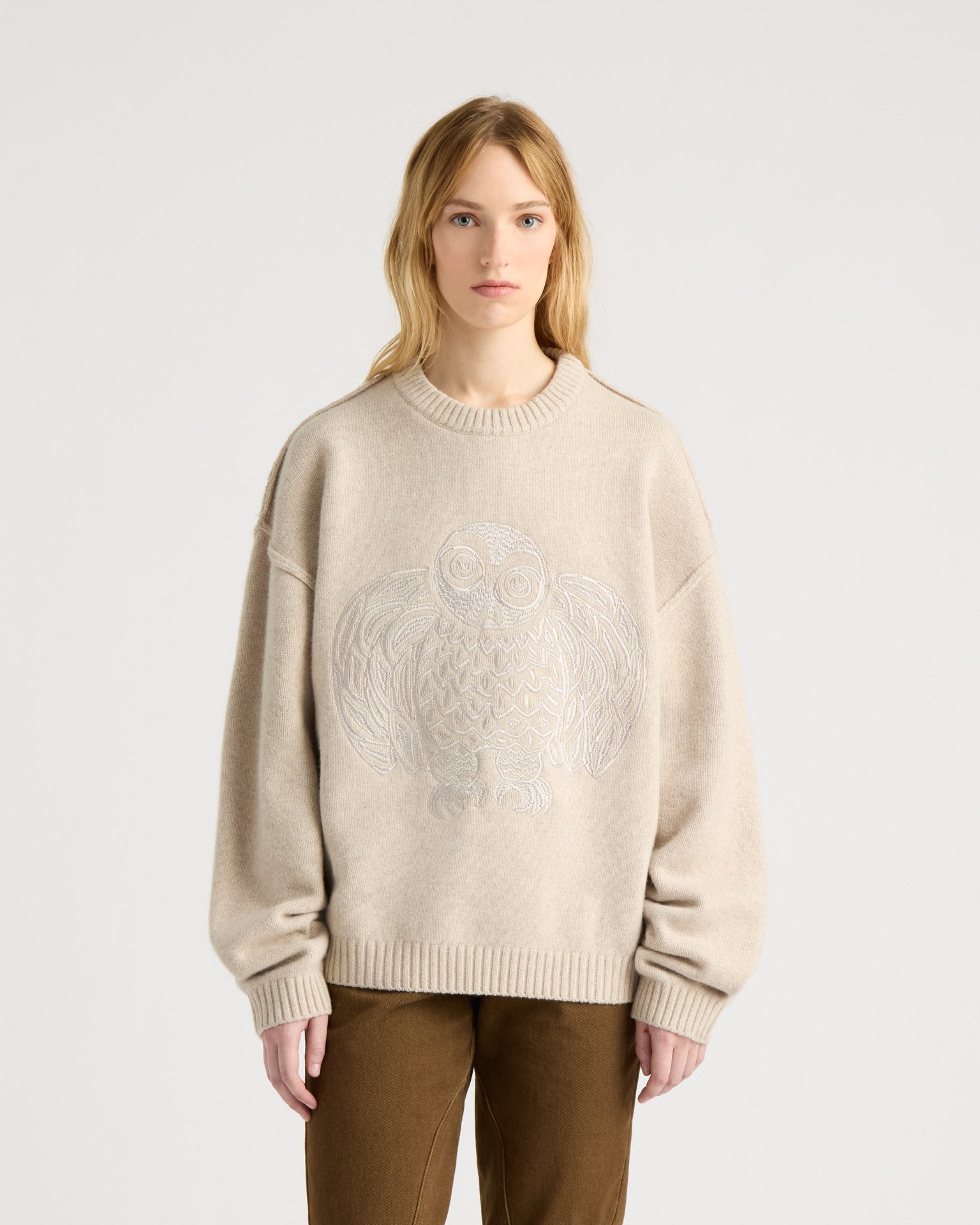 kanuk-flocon-pull-col-rond-logo-harfang-homme image 7