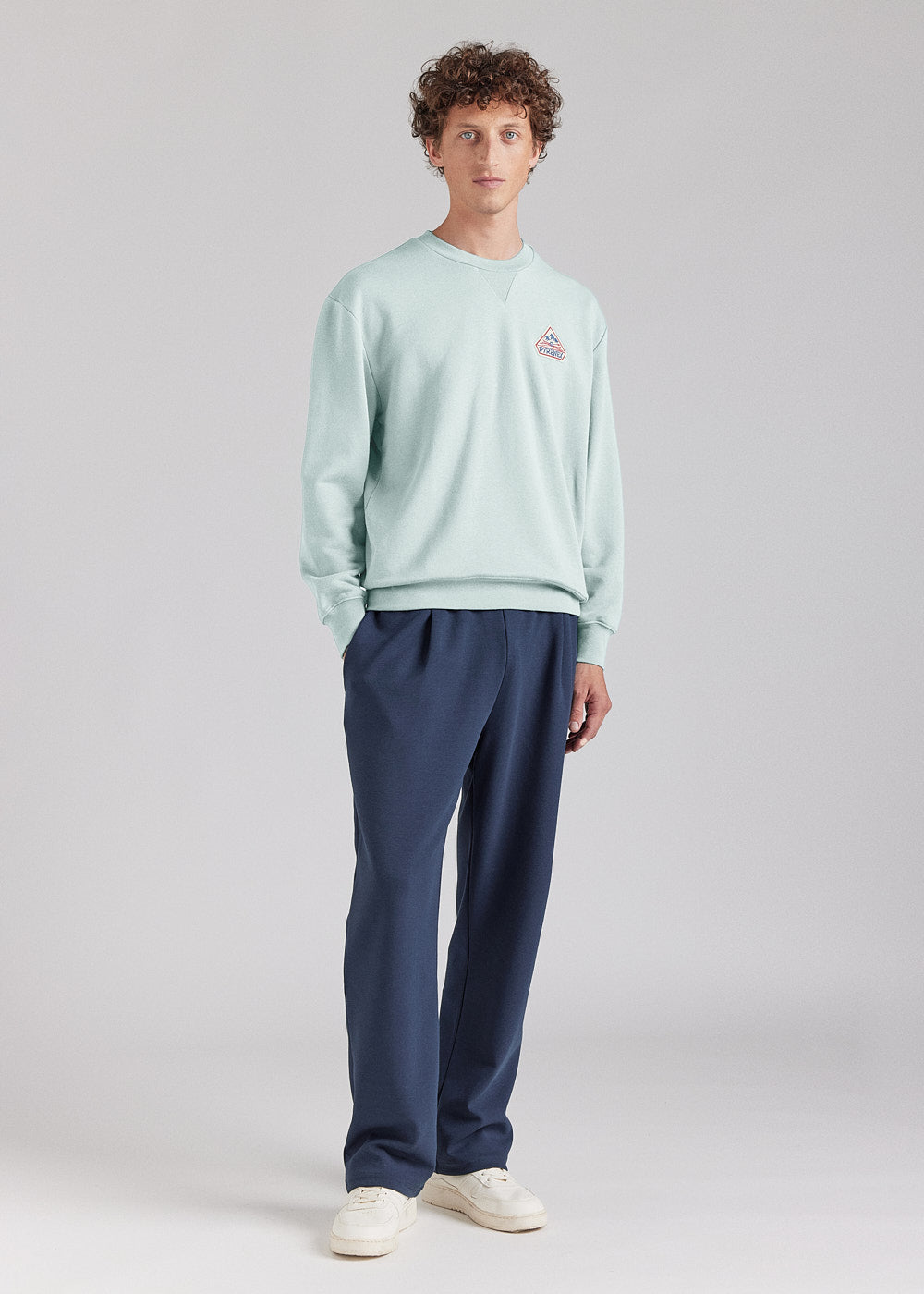 pyrenex-phase-sweat-col-rond-unisexe-pale-aqua-en-coton-bio image 3