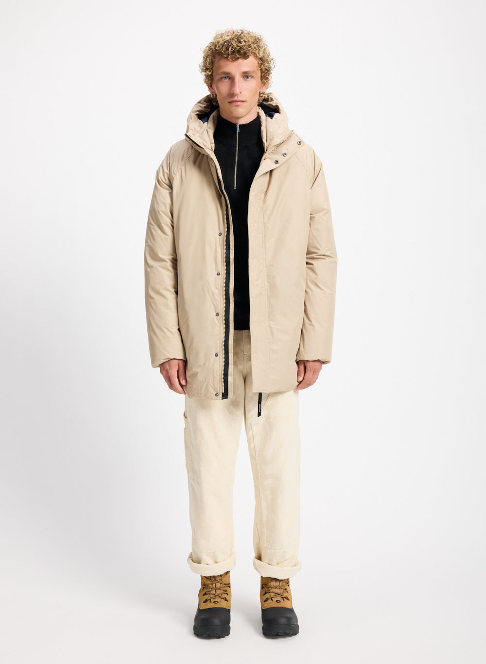 pyrenex-spark-parka-homme-duvet-naturel-capuche-beige-claire image 2