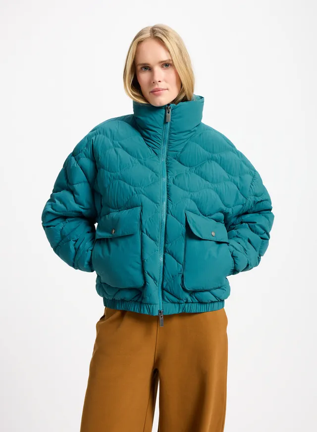 pyrenex-enola-doudoune-courte-bomber-turquoise-en-duvet image 1