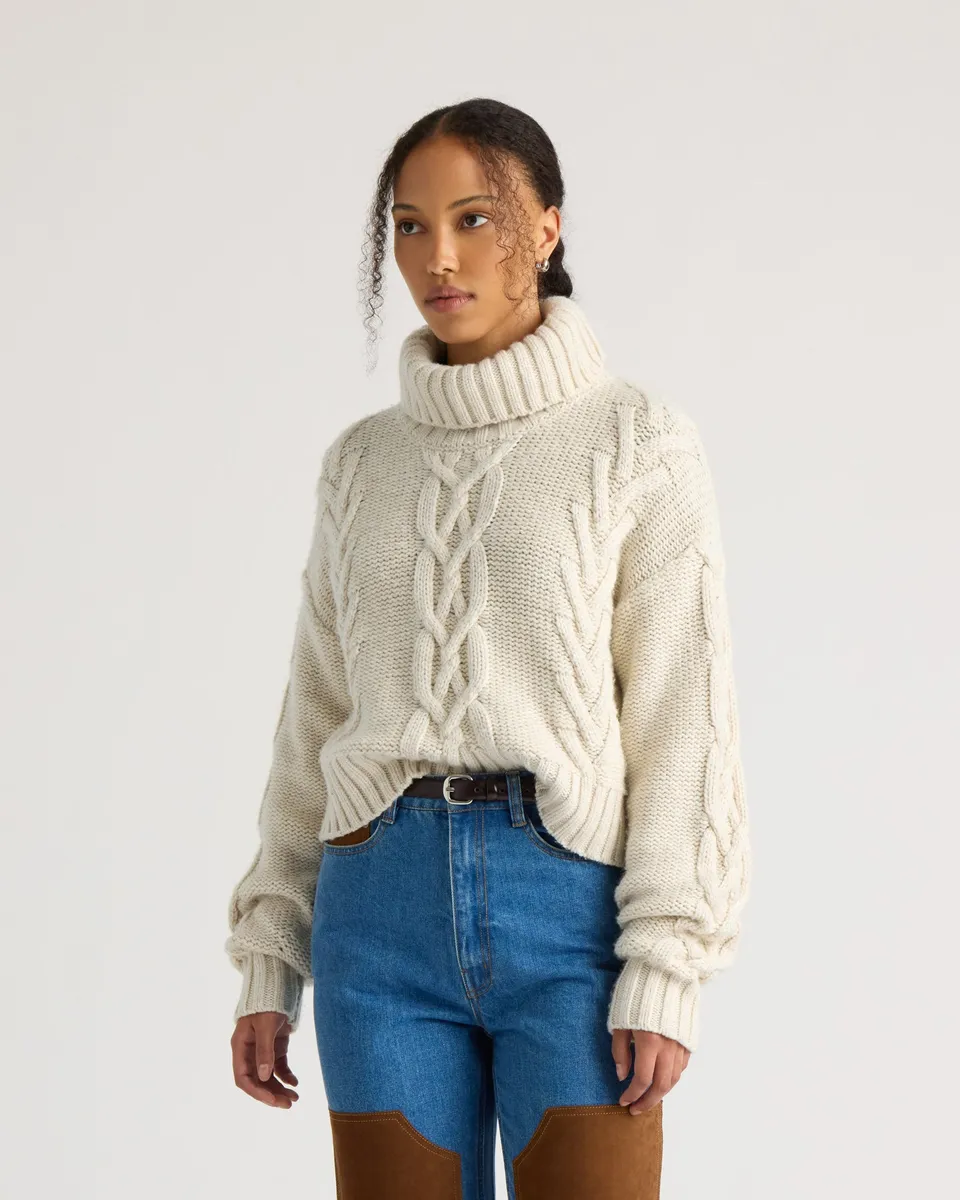 kanuk-nevis-chandail-court-en-tricot-torsad-femme image 1