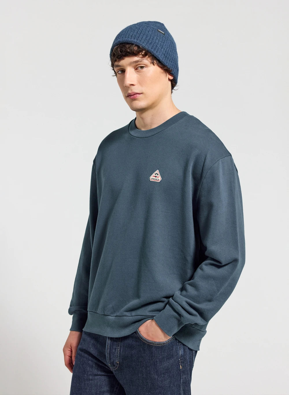 pyrenex-phase-sweat-coton-bio-unisexe-bleu-azur image 2