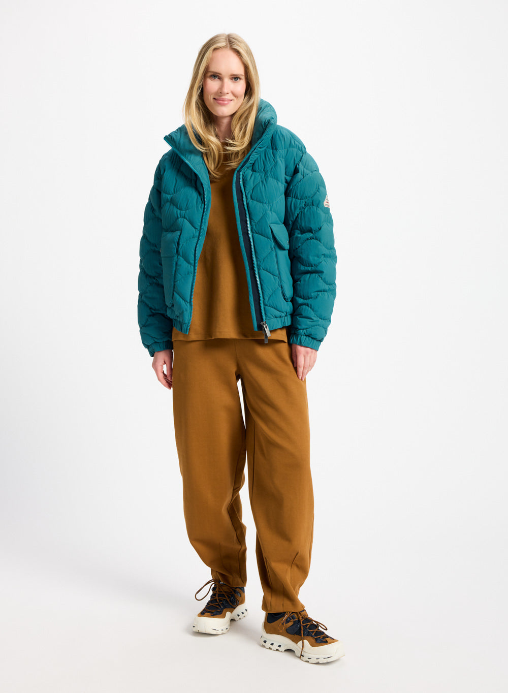pyrenex-enola-doudoune-courte-bomber-turquoise-en-duvet image 2