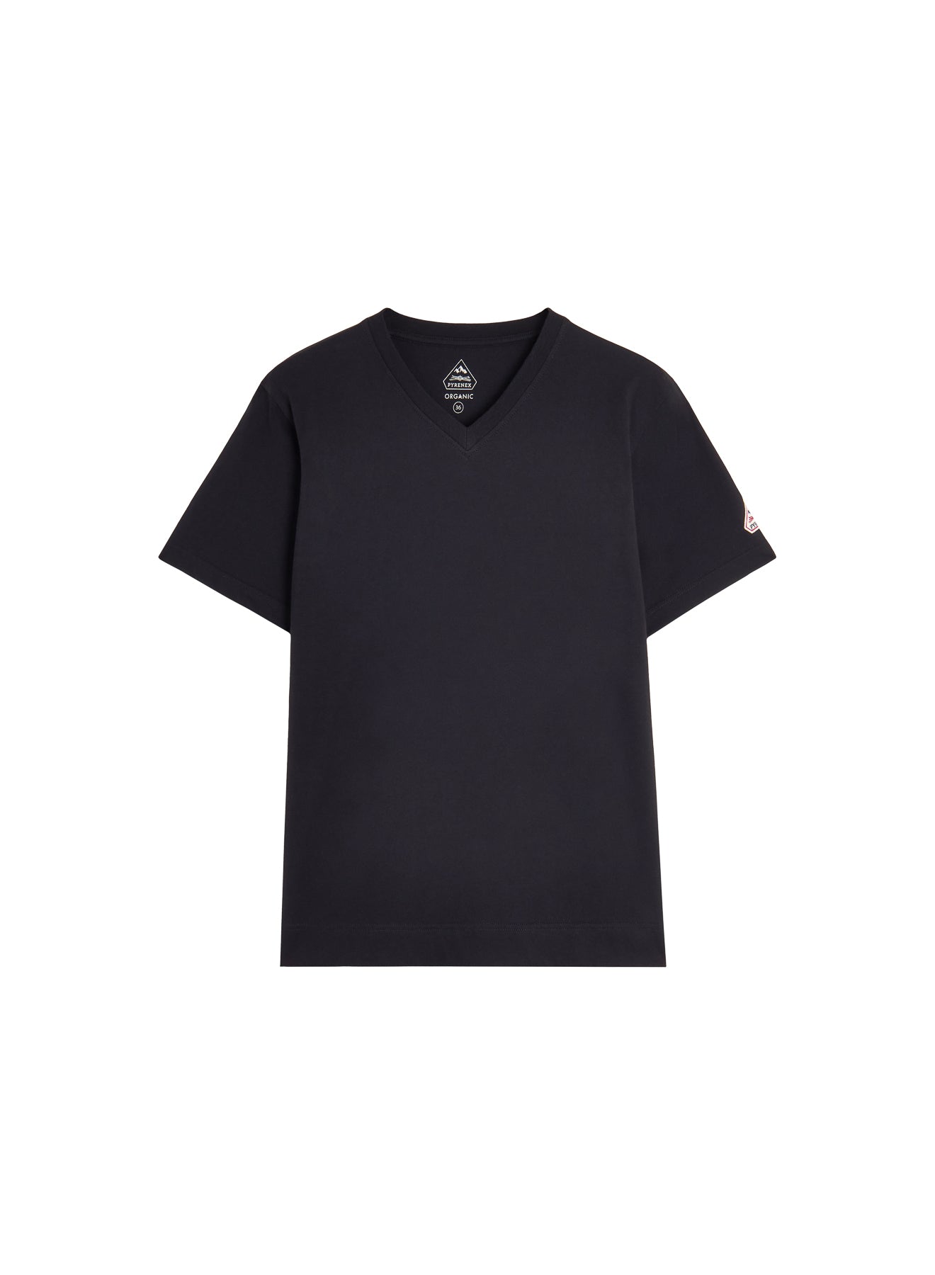 t-shirt-femme-pyrenex-crocus-col-v-coton-bio-noir image 5