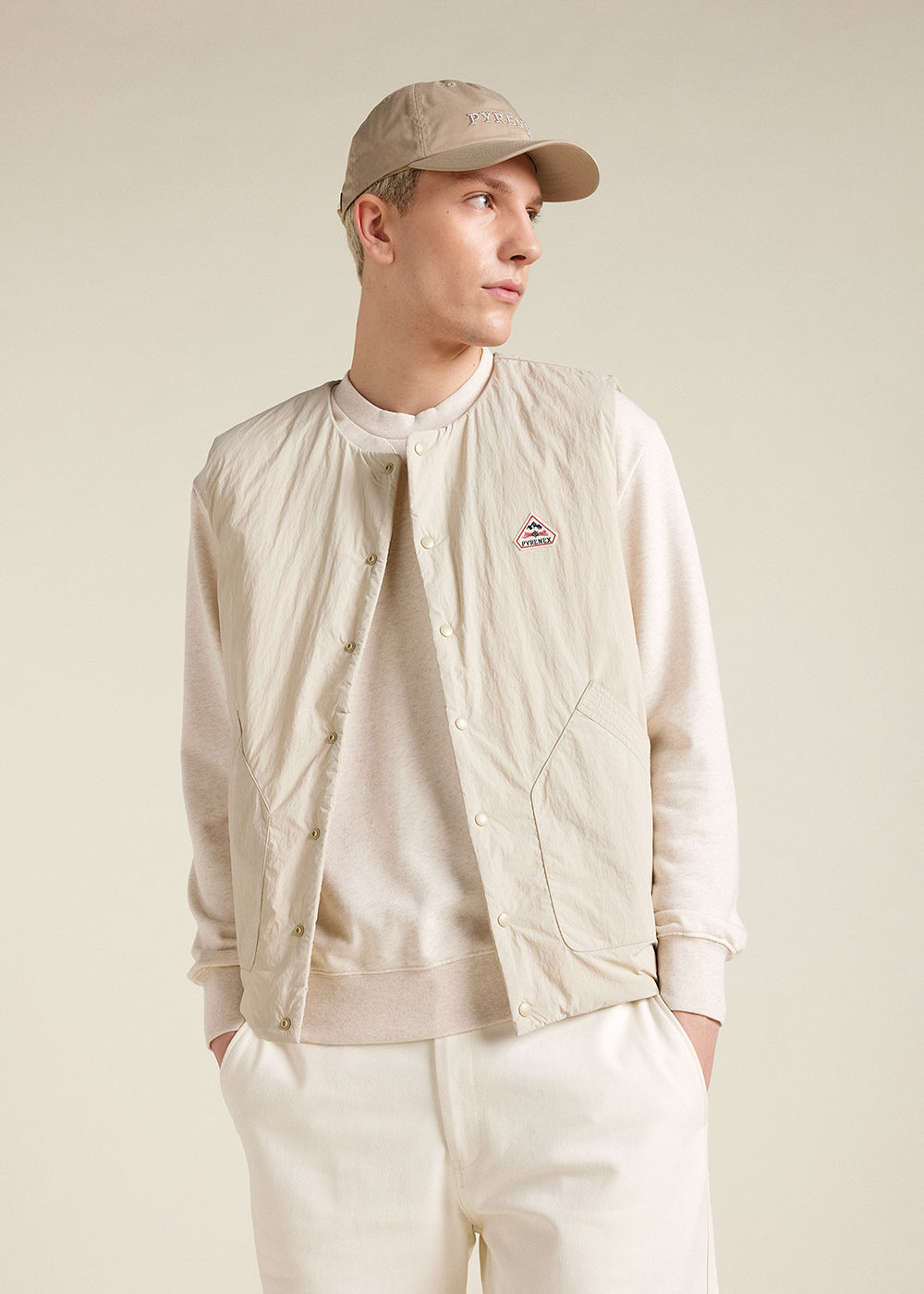 casquette-unisexe-pyrenex-frat-oyster-gray image 2