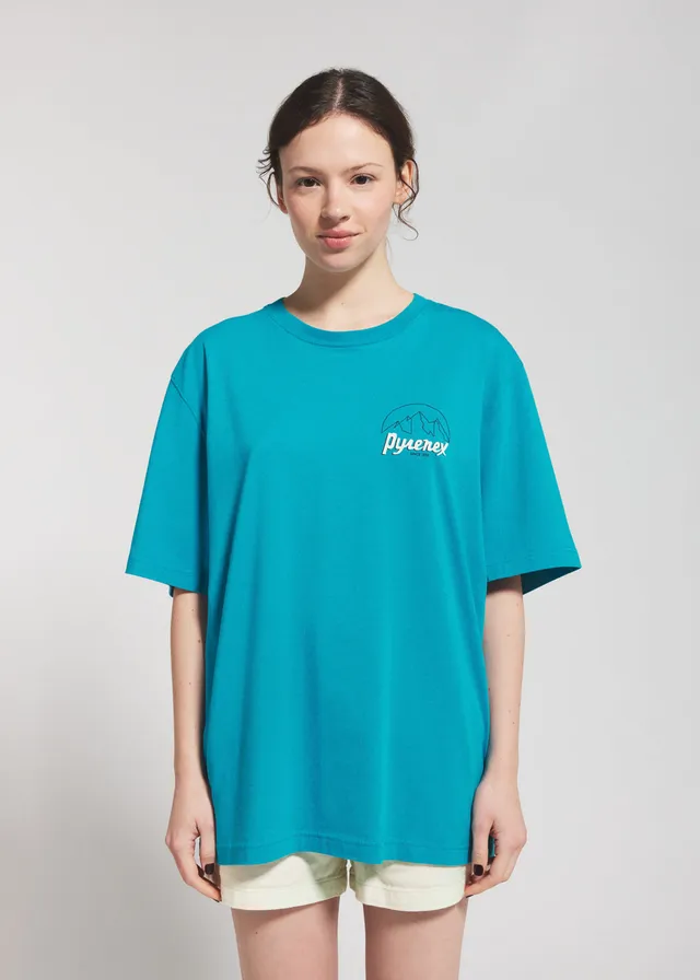pyrenex-hill-t-shirt-unisexe-coton-bio-turquoise image 1