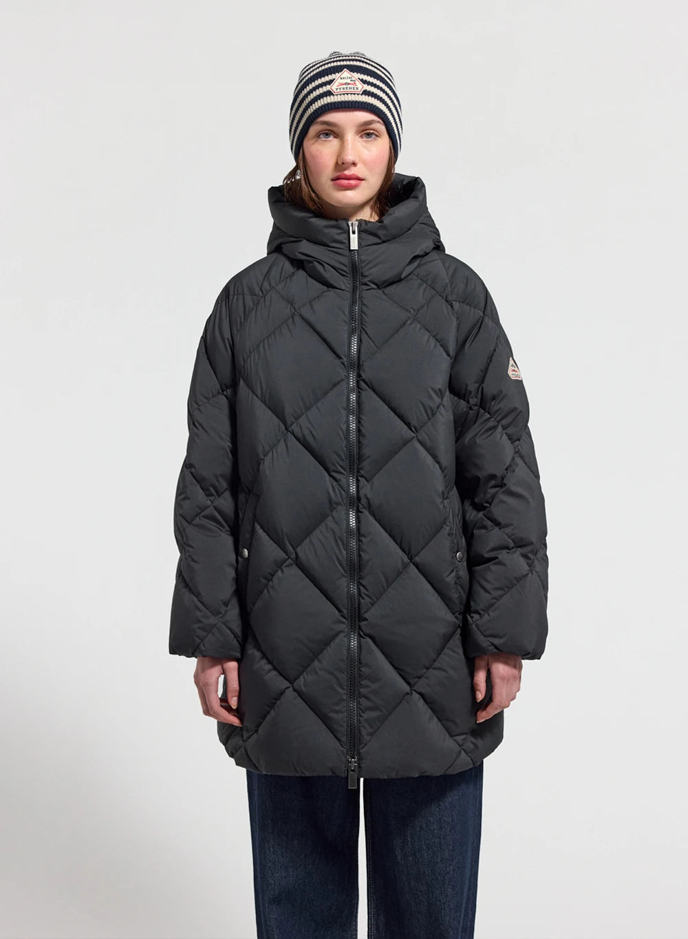 pyrenex-adele-parka-doudoune-longue-femme-capuche-noire image 1