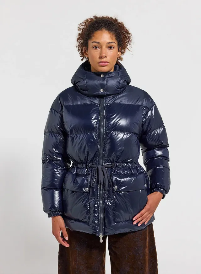pyrenex-alexa-doudoune-femme-capuche-bleu-marine-brillante image 1