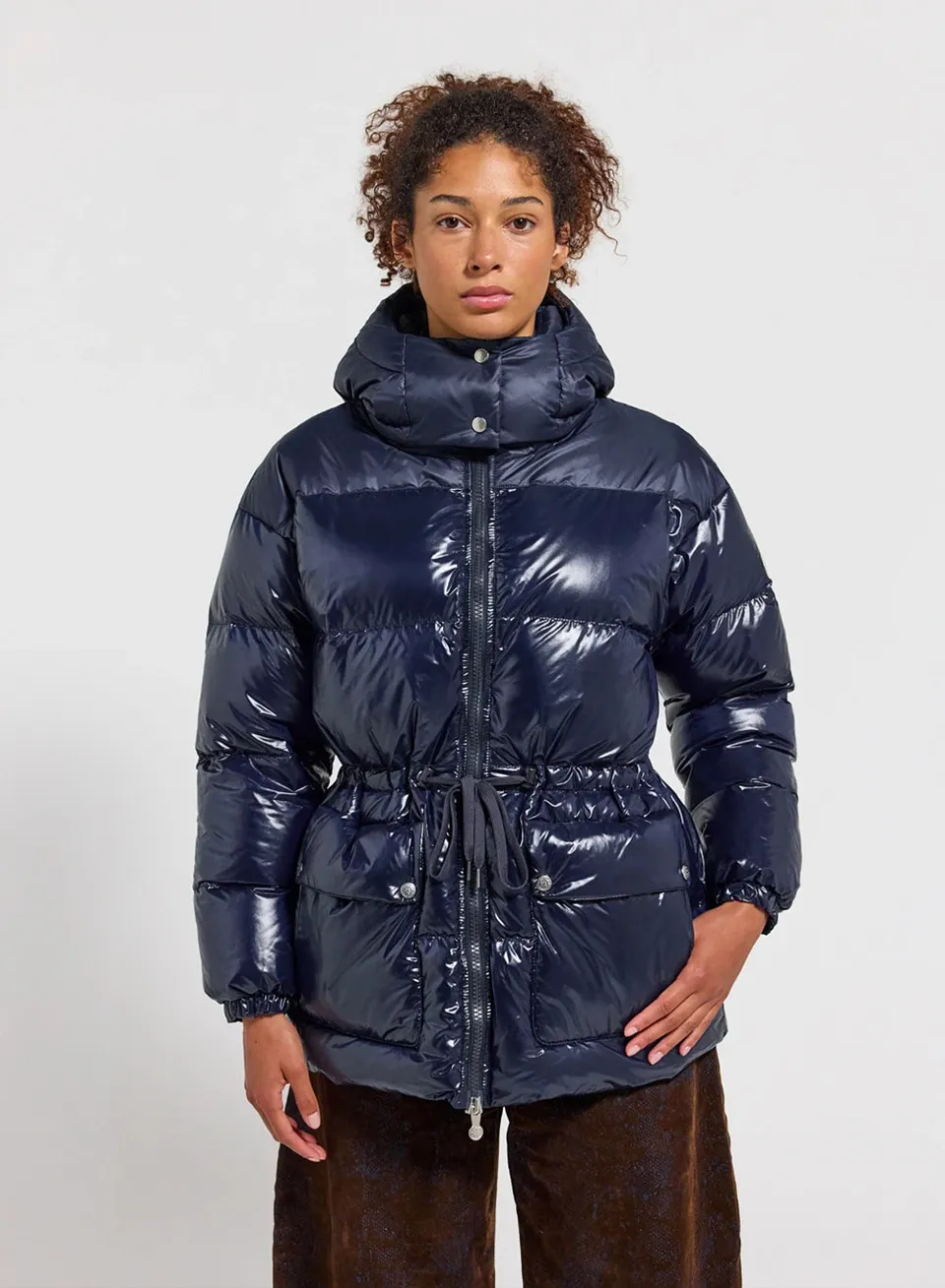 pyrenex-alexa-doudoune-femme-capuche-bleu-marine-brillante image 1