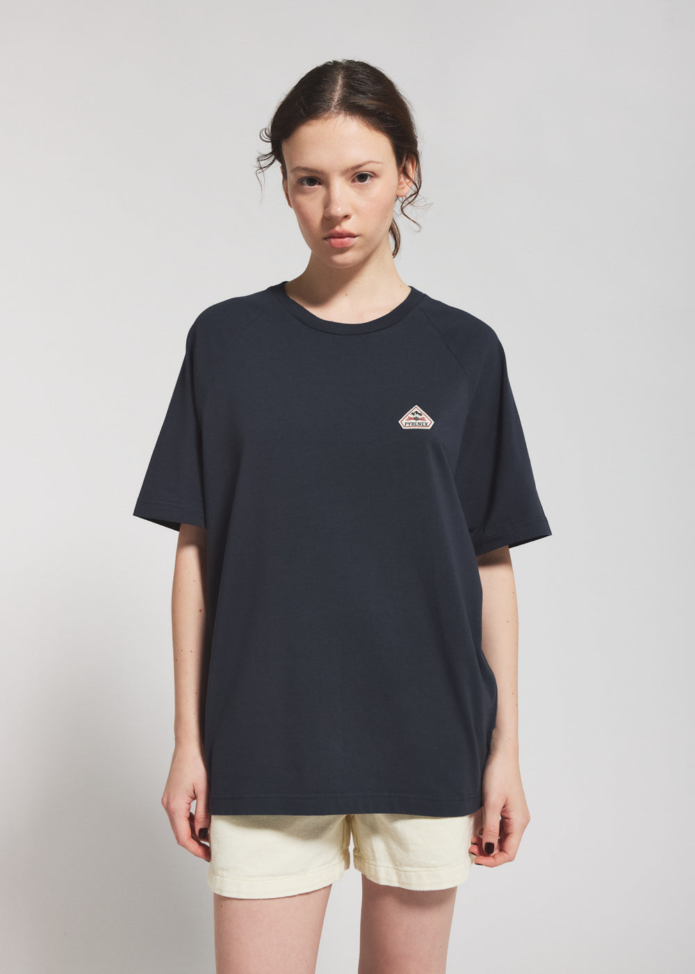 t-shirt-unisexe-en-coton-biologique-pyrenex-corto-bleu-marine image 2