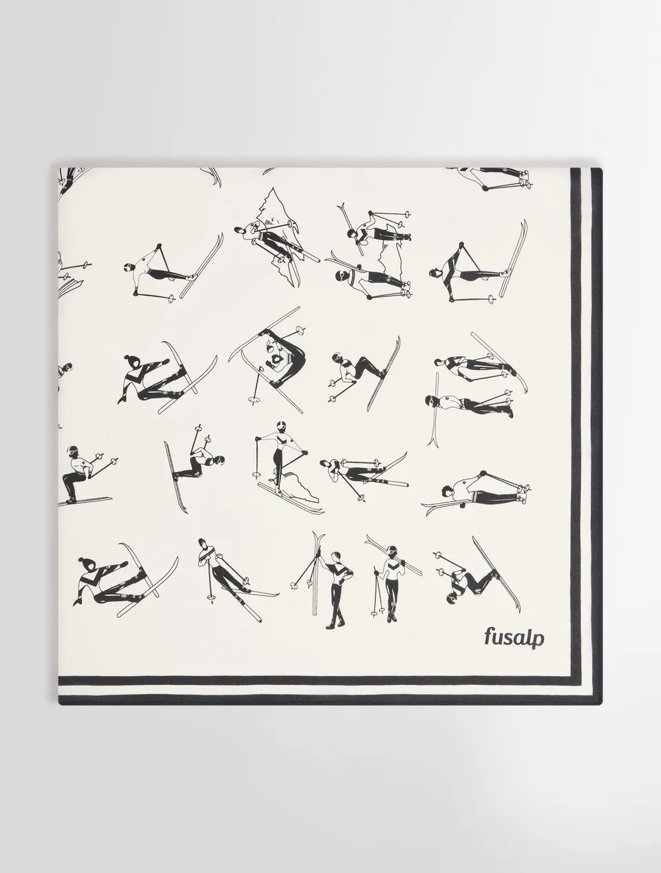 fusalp-charpe-silk-scarf-carr-cr-pe-de-chine-imprim-skieurs image 1