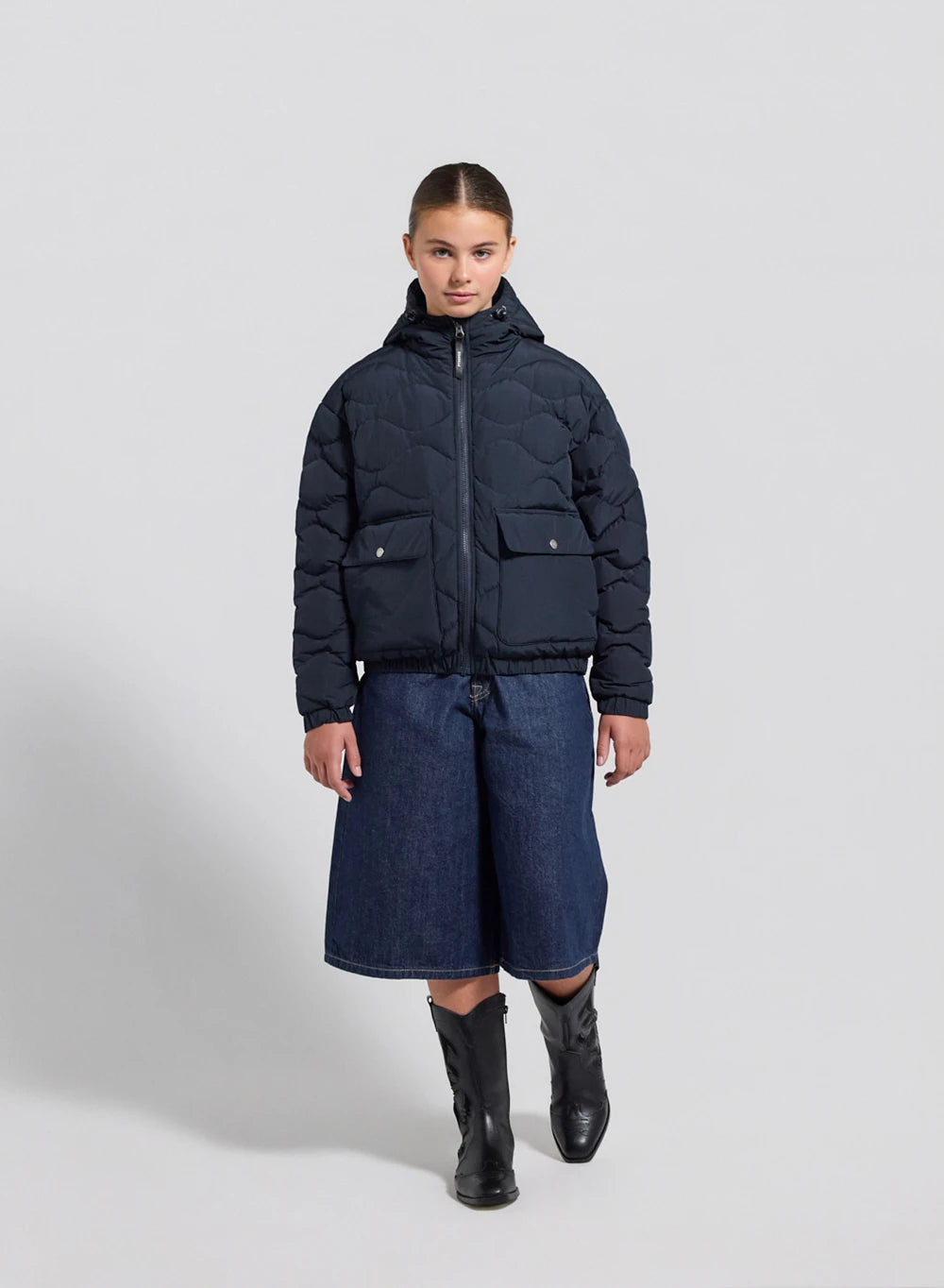 pyrenex-beille-doudoune-bomber-capuche-enfant-bleu-fonc image 4