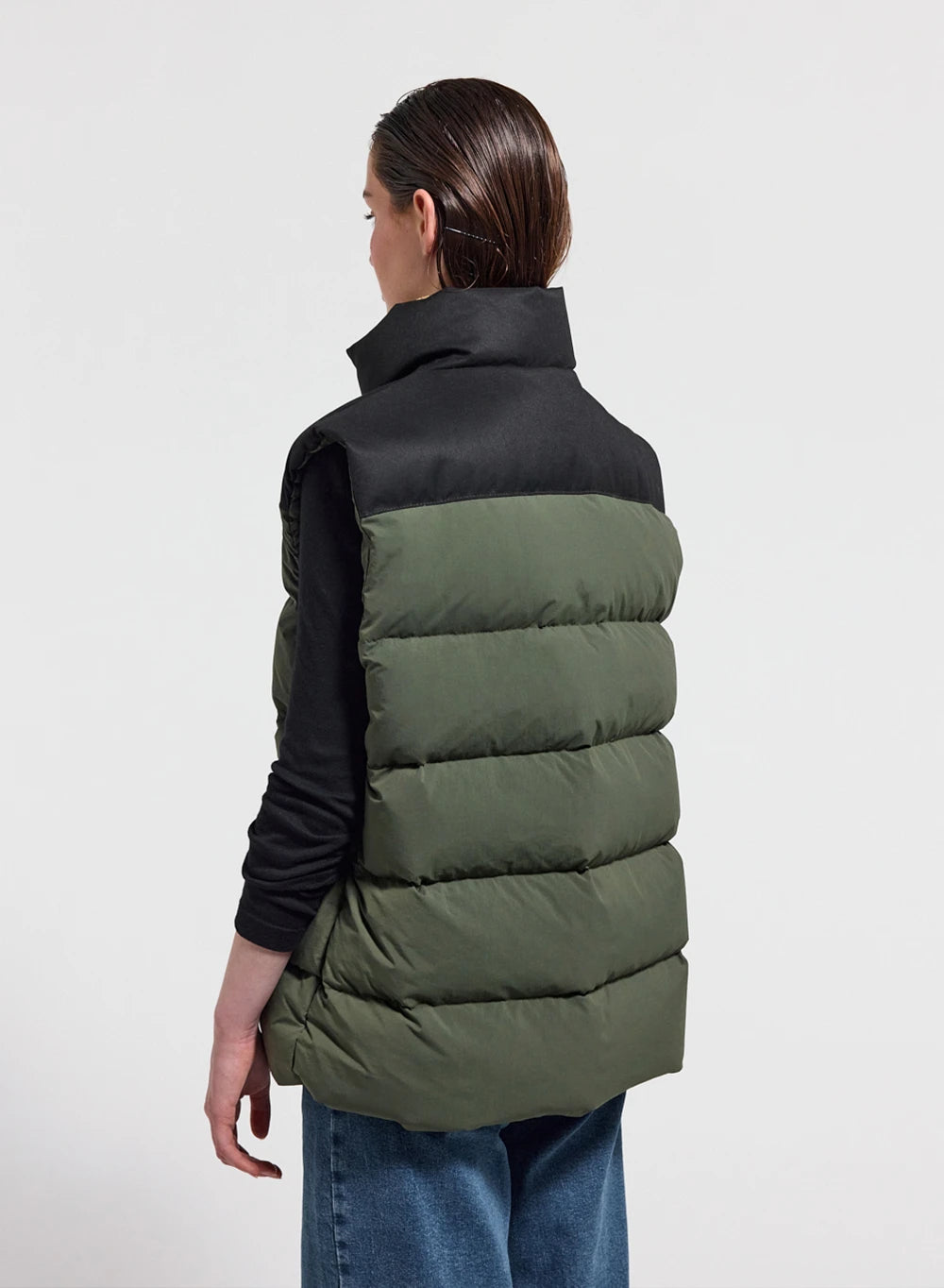 pyrenex-retro-john-doudoune-sans-manche-kaki-fonc-col-sherpa image 5