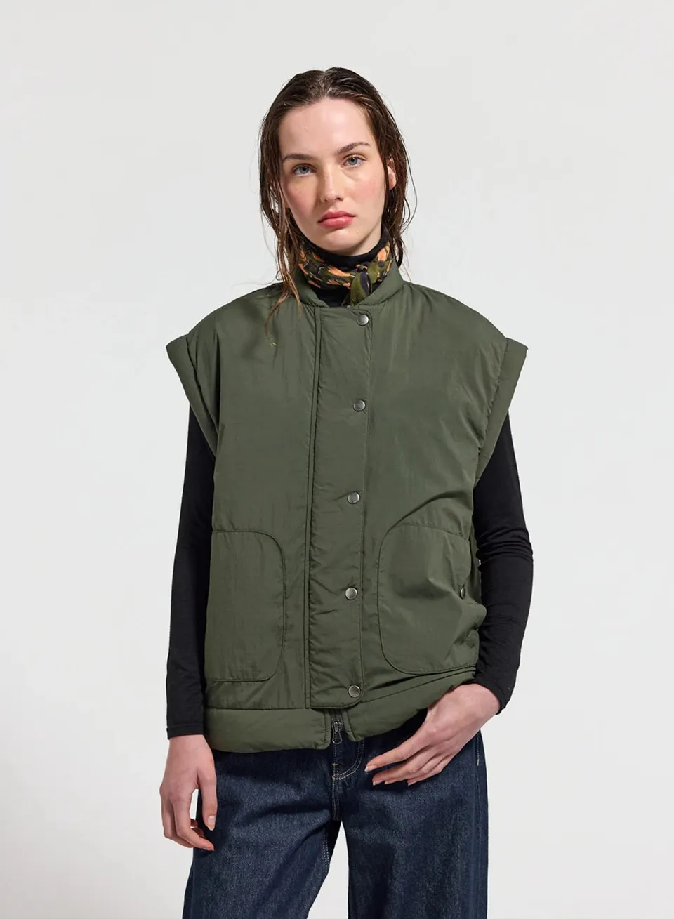 pyrenex-ritzy-doudoune-l-g-re-sans-manches-femme-kaki-fonc image 1
