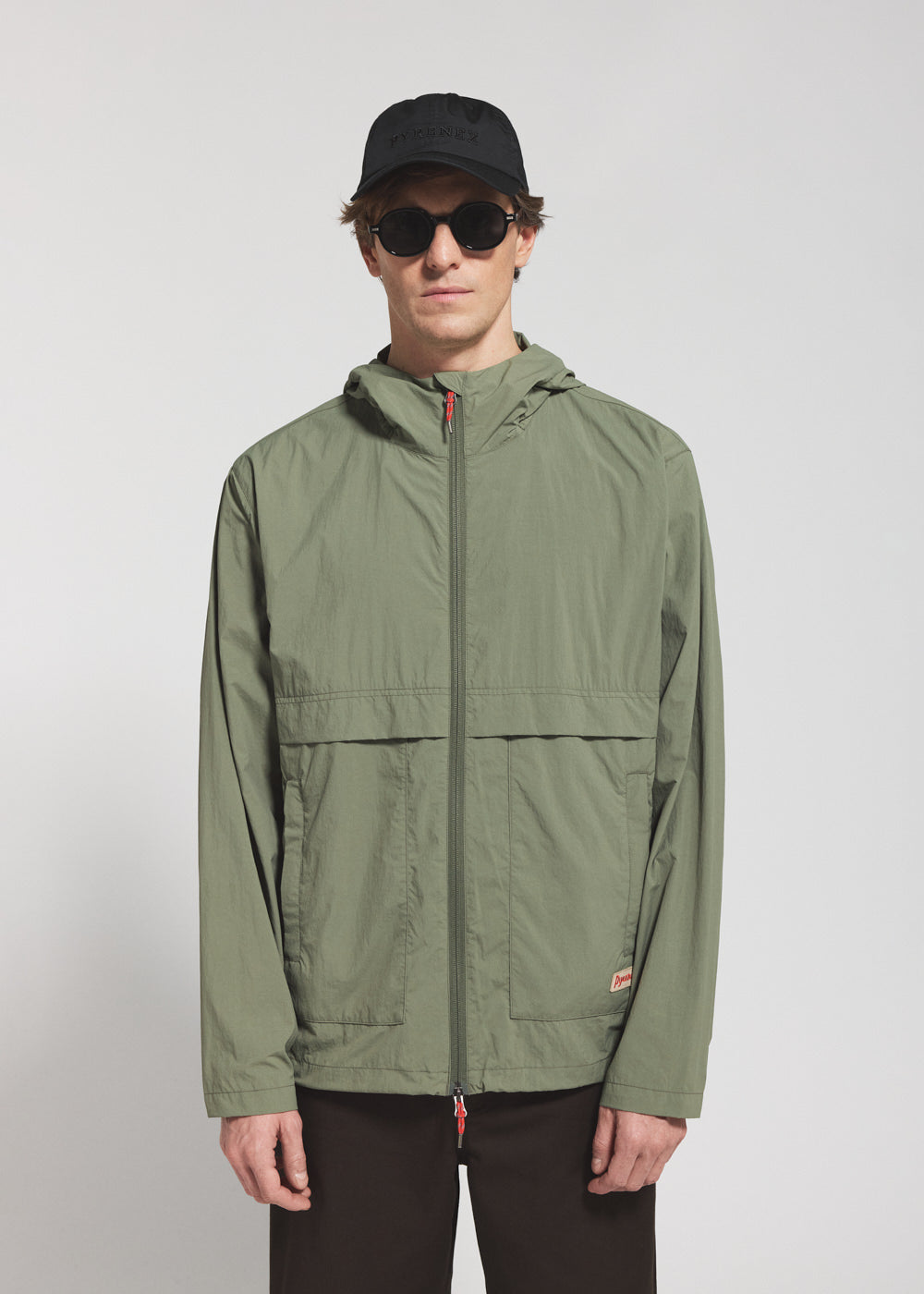 pyrenex-soulere-coupe-vent-unisexe-capuche-khaki image 1