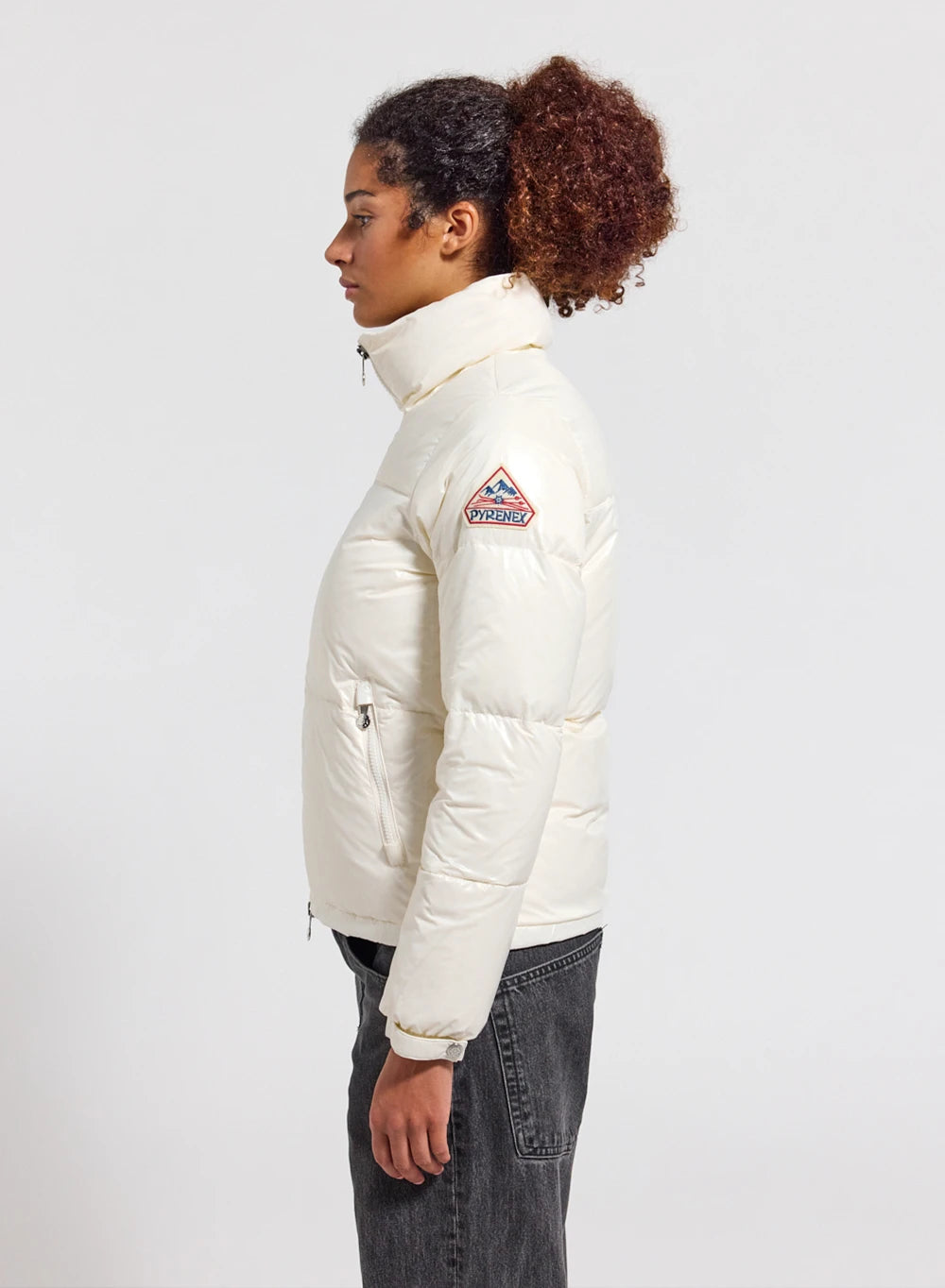 pyrenex-goldin-doudoune-courte-brillante-femme-blanche image 3