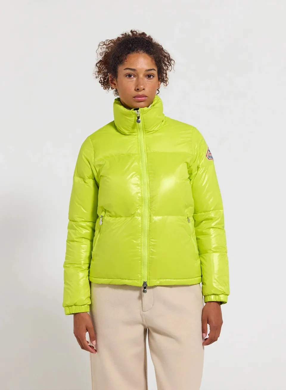 pyrenex-goldin-doudoune-courte-brillante-femme-jaune-citron image 1