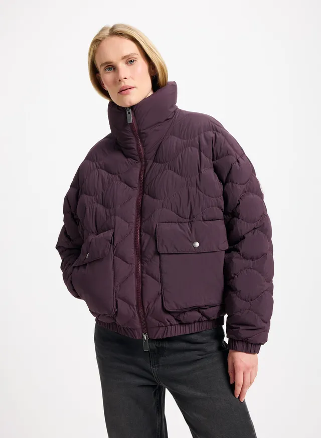 pyrenex-enola-doudoune-courte-bomber-femme-bordeaux image 1