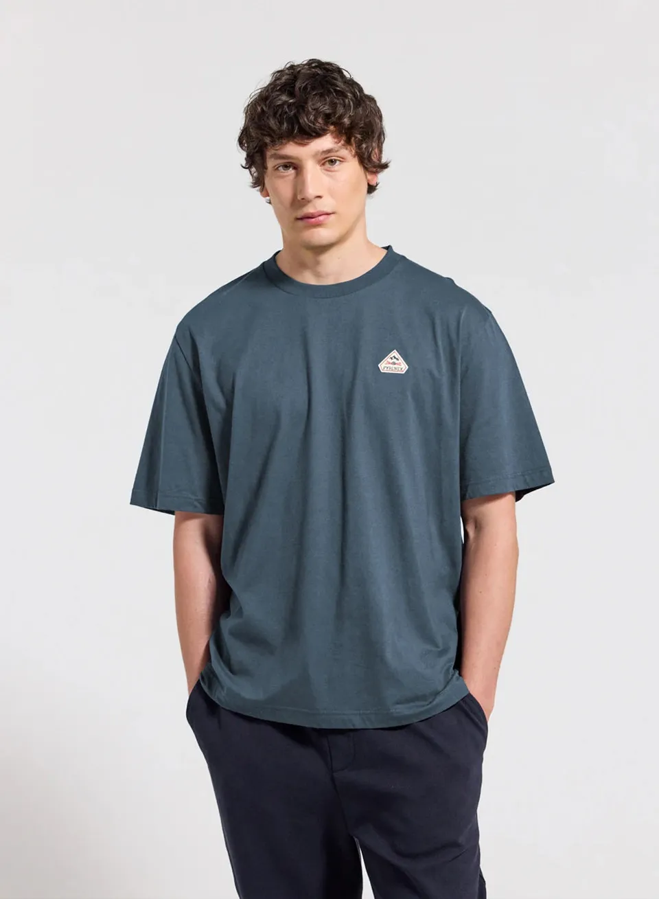 pyrenex-classic-t-shirt-unisexe-coton-bio-bleu-azur image 1