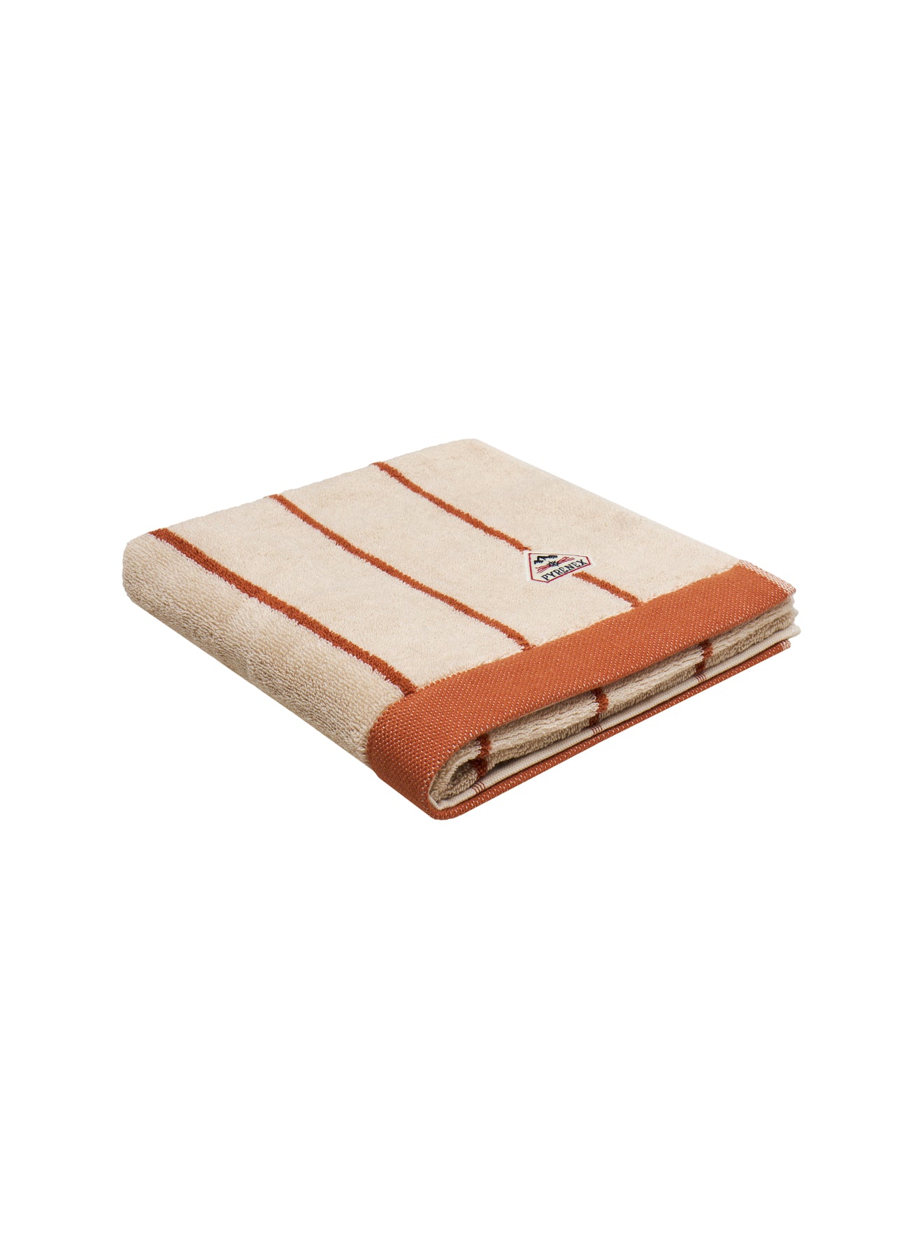 pyrenex-yumi-serviette-de-toilette-ray-e-blanc-et-terracotta image 3