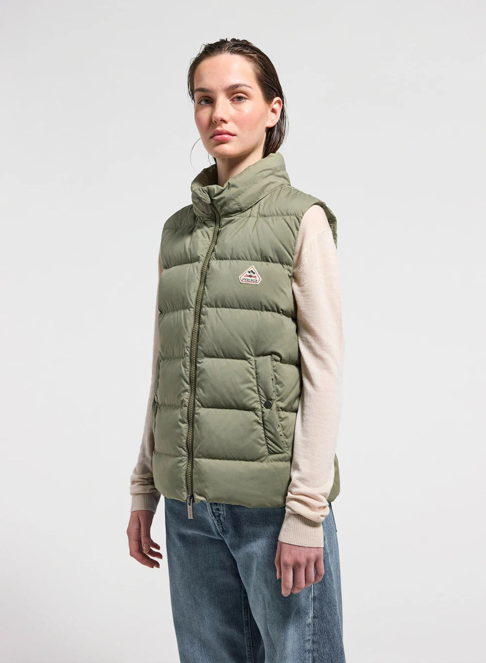 pyrenex-spoutnic-doudoune-sans-manches-femme-khaki-clair image 4