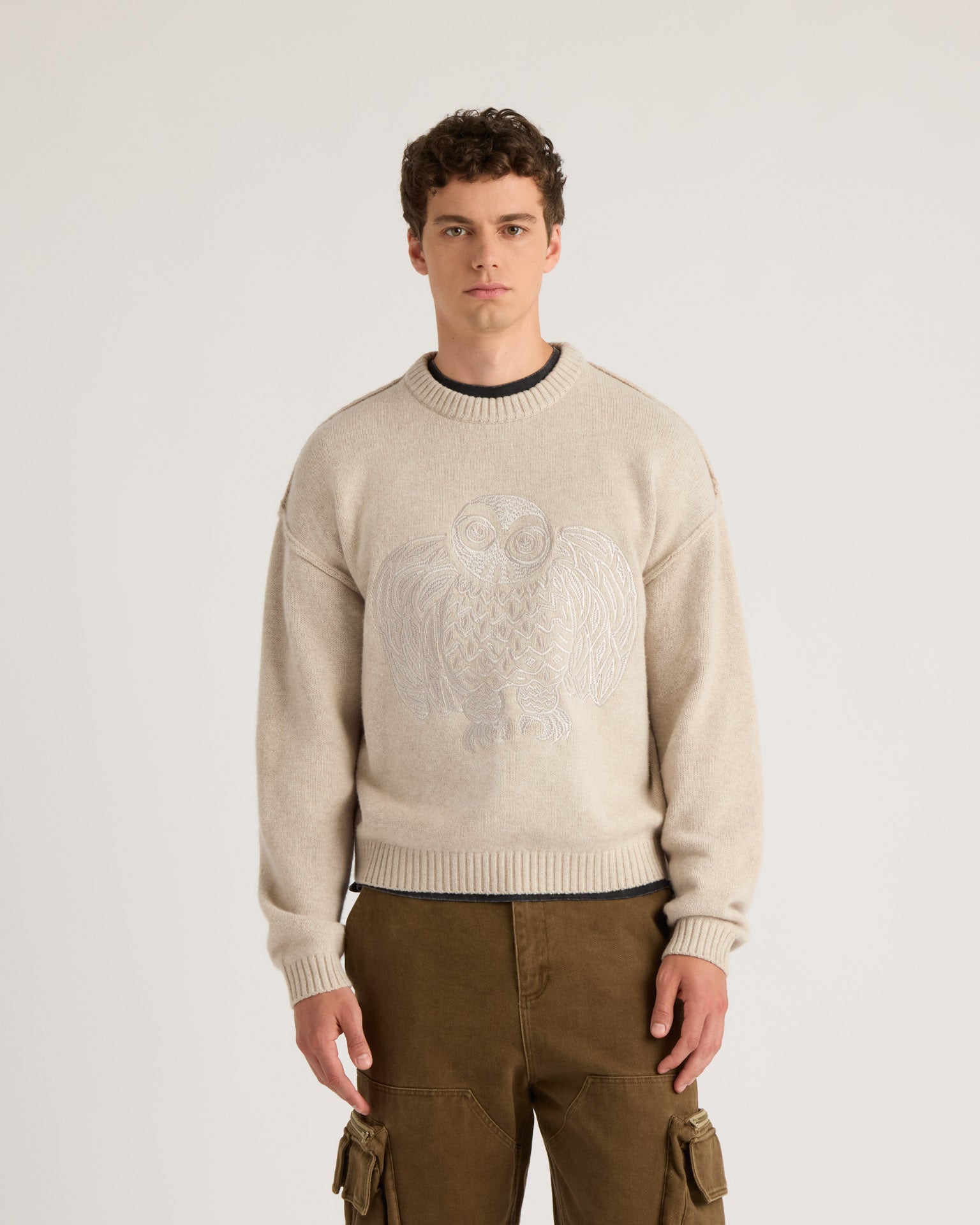 kanuk-flocon-pull-col-rond-logo-harfang-homme image 3