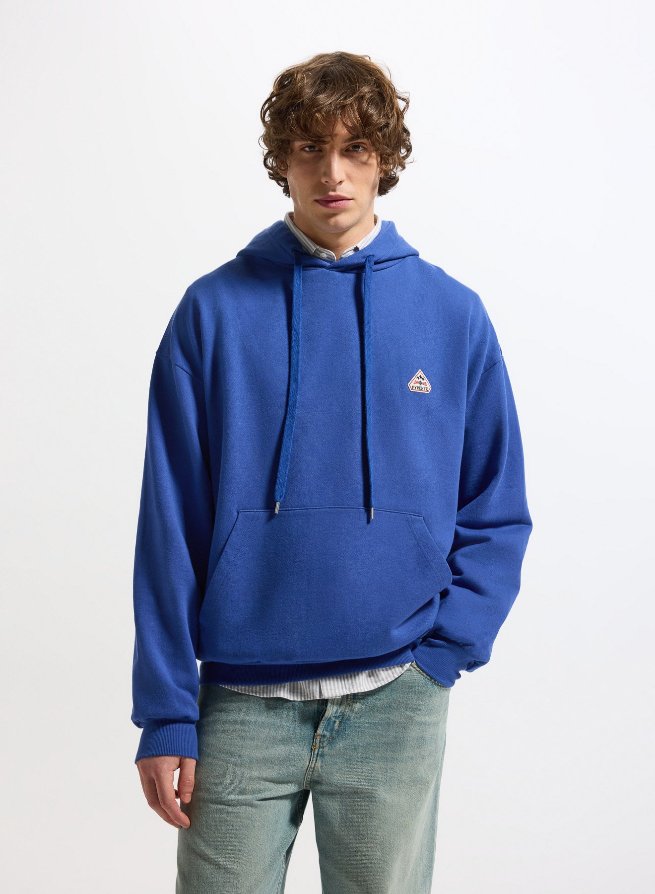 pyrenex-journey-sweat-capuche-unisexe-bleu-lectrique-en-coton-bio image 2
