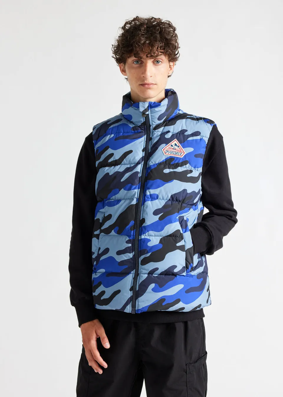 pyrenex-john-gilet-sans-manche-unisexe-camo-blue-print image 1