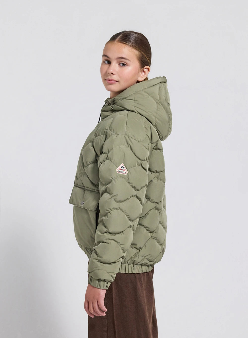 pyrenex-beille-doudoune-bomber-capuche-enfant-kaki-clair image 6
