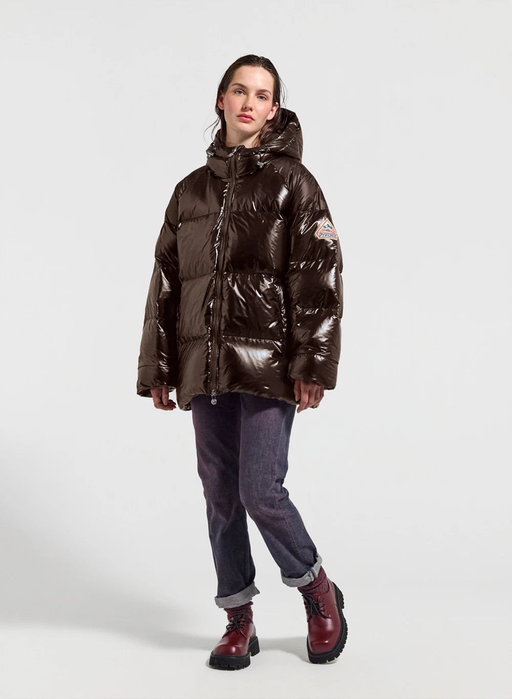 pyrenex-sten-doudoune-unisexe-capuche-marron-fonc image 3