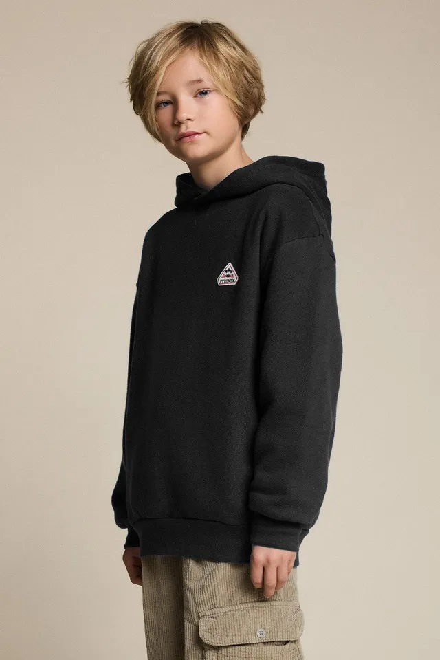 pyrenex-arcol-sweat-capuche-enfant-coton-bio-noir image 1