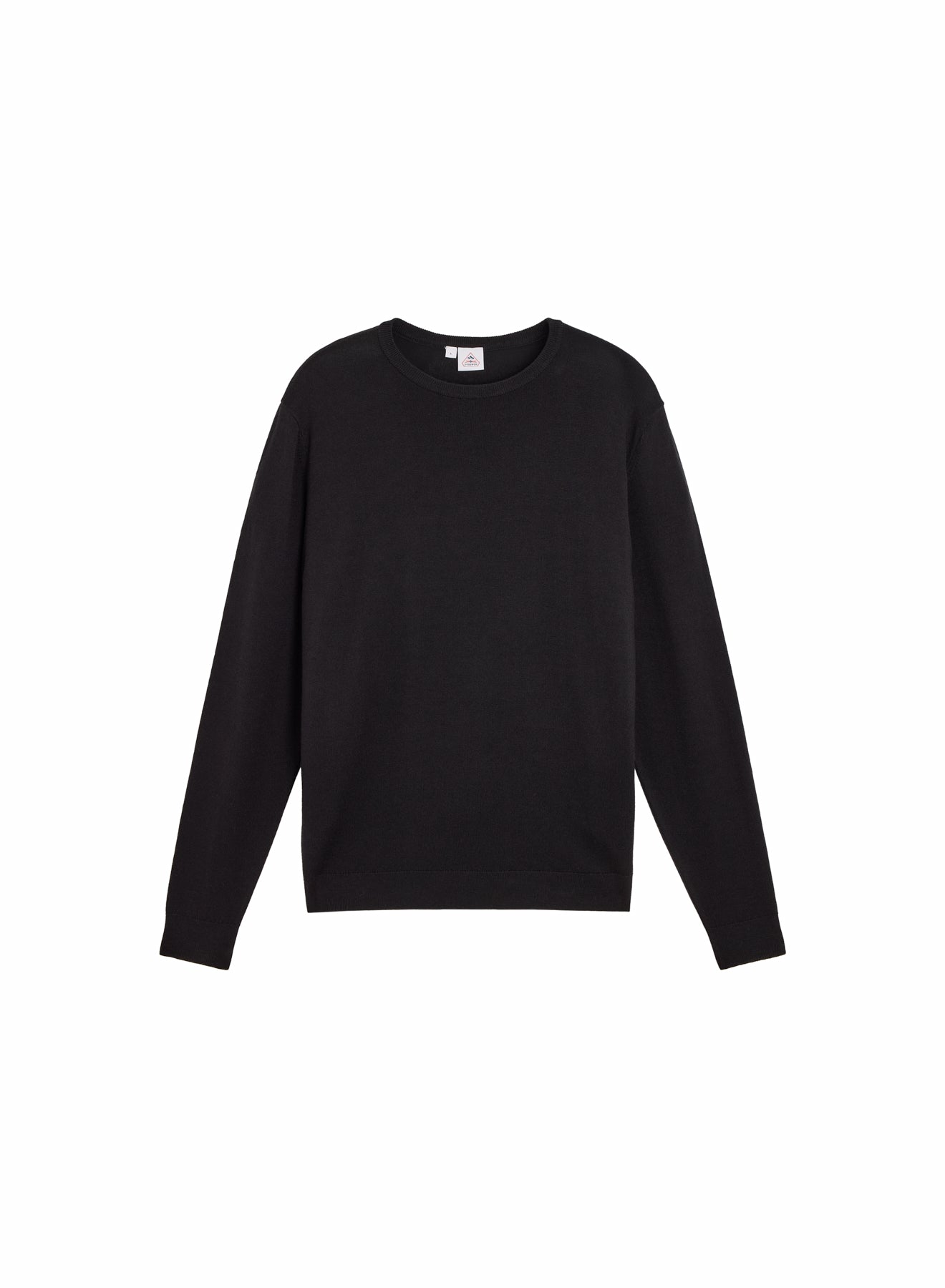 omhet-pull-fin-col-rond-laine-m-rinos-homme-noir image 4