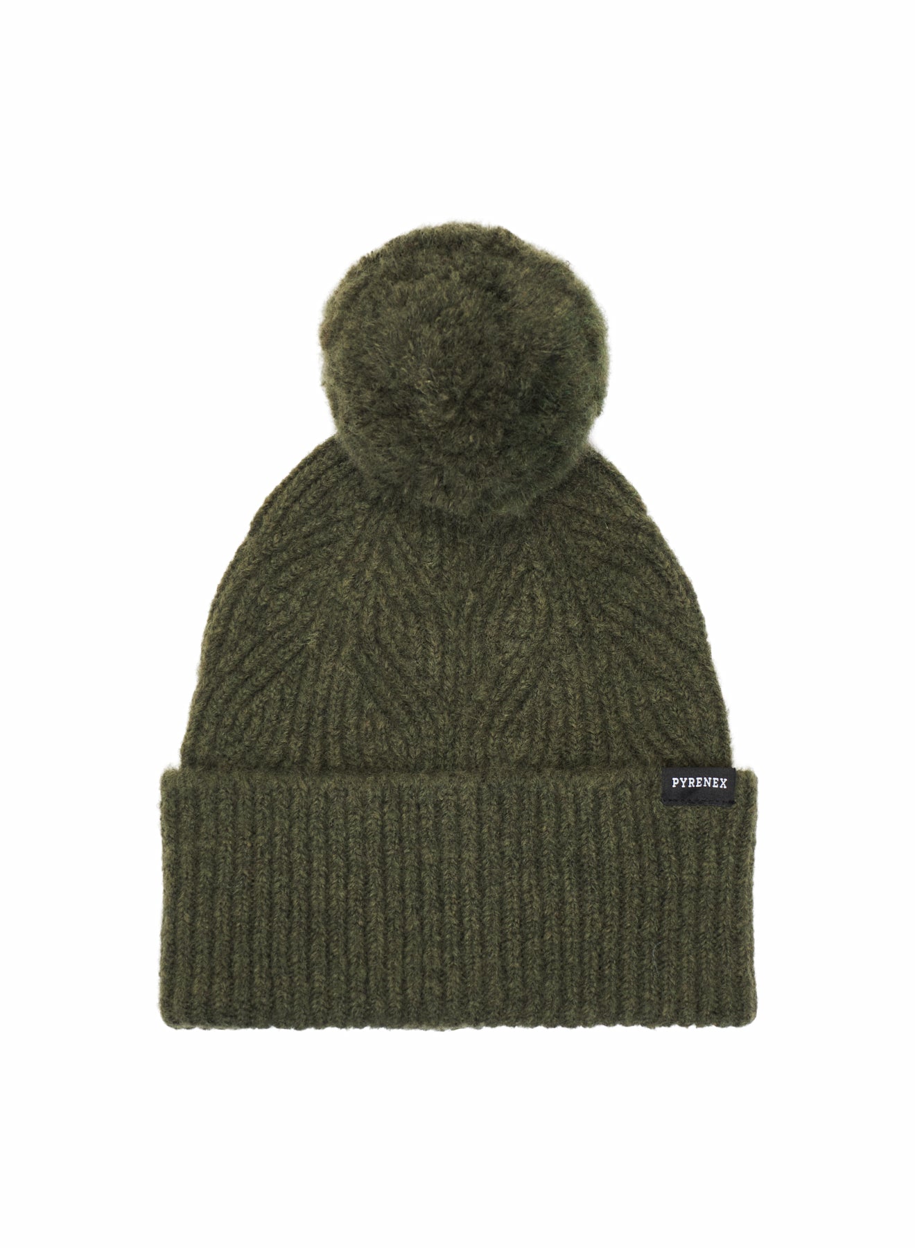 pyrenex-elur-bonnet-pompon-kaki-fonc image 2