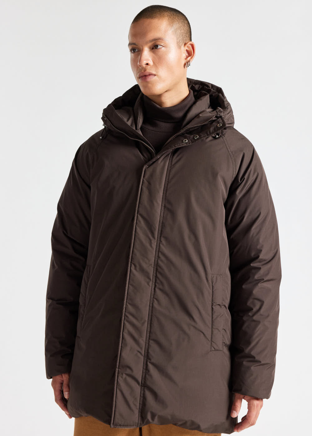 pyrenex-spark-parka-capuche-homme-marron-duvet image 1