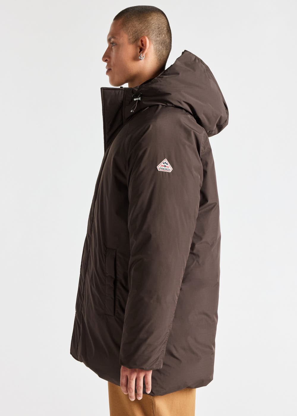 pyrenex-spark-parka-capuche-homme-marron-duvet image 4