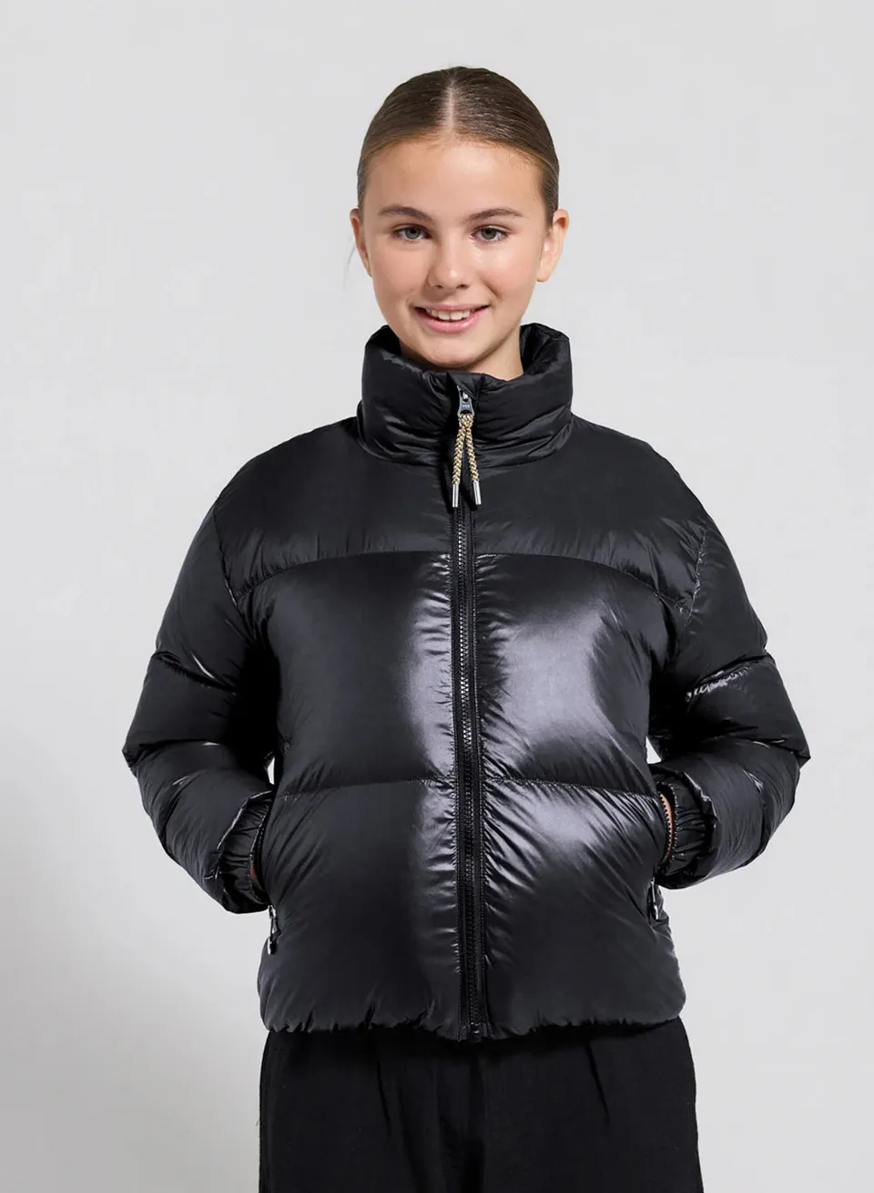pyrenex-goldin-doudoune-brillante-fille-noire image 1