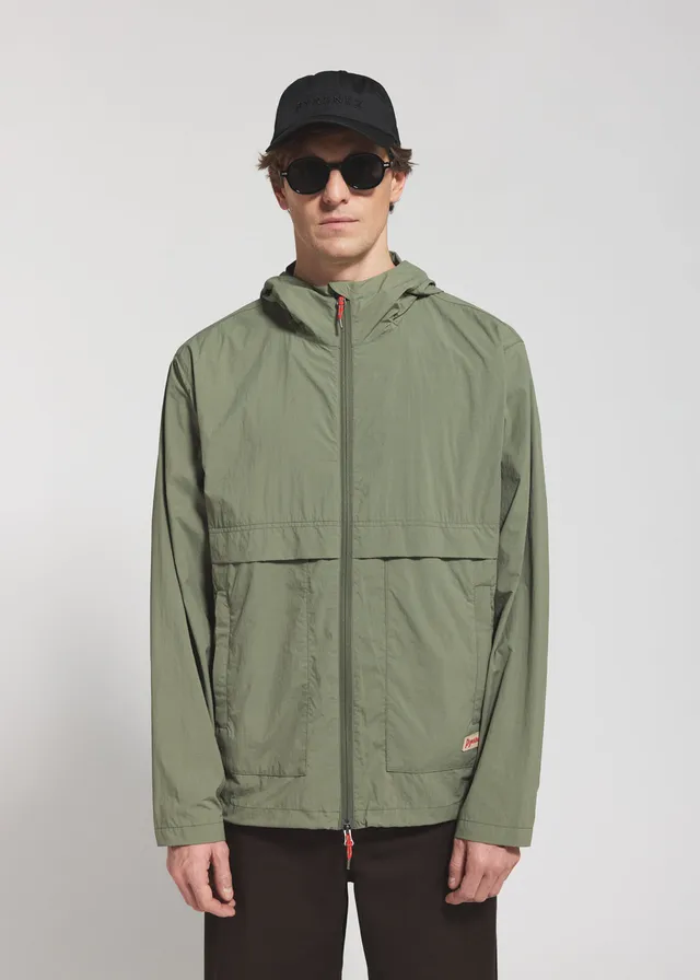 pyrenex-soulere-coupe-vent-unisexe-capuche-khaki image 1