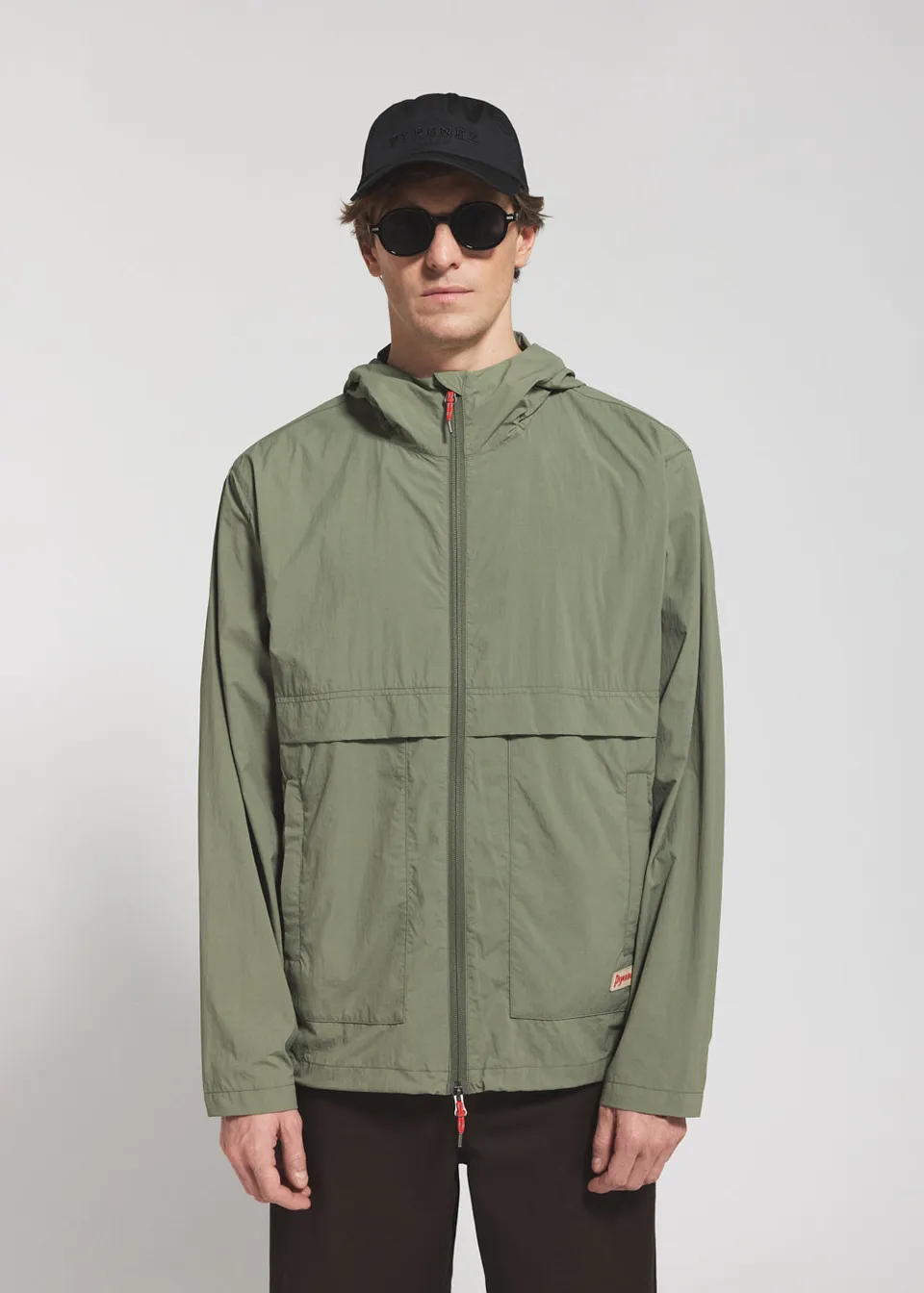 pyrenex-soulere-coupe-vent-unisexe-capuche-khaki image 1