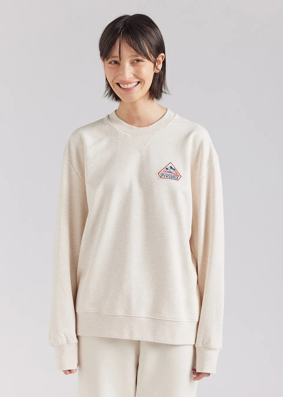 pyrenex-phase-sweat-col-rond-unisexe-coton-bio-blanc image 1