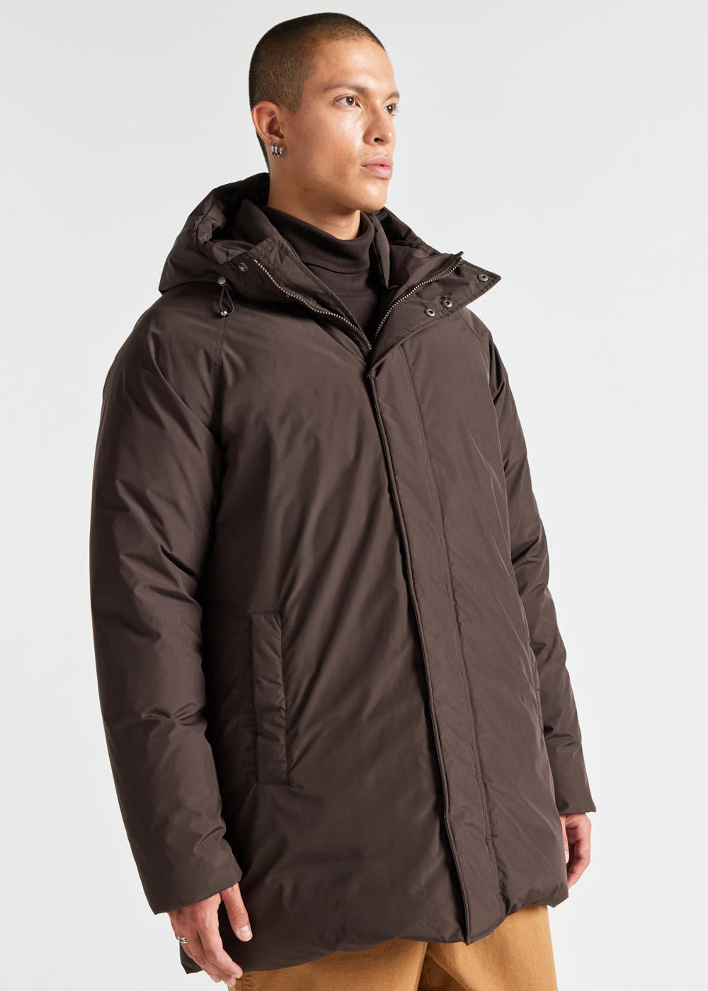 pyrenex-spark-parka-capuche-homme-marron-duvet image 3